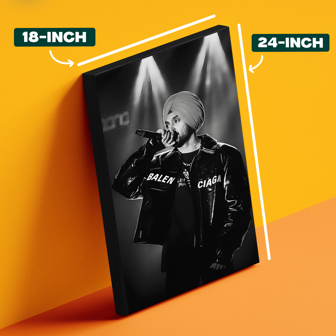 Black and White Diljit Dosanjh Poster