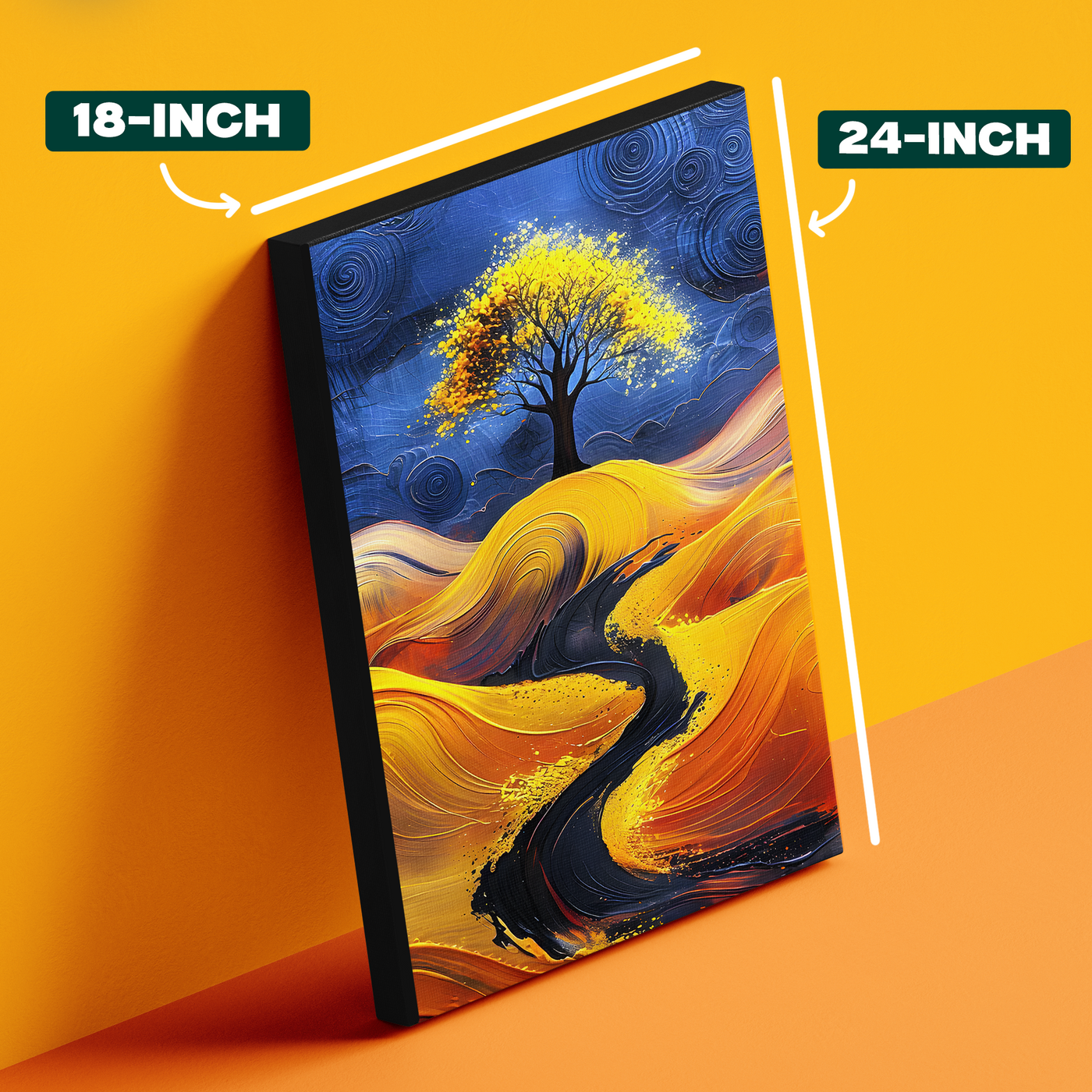 Golden Tree Desert Path Poster