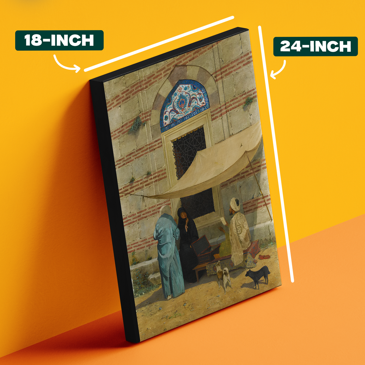 Vintage Market Scene Painting Poster