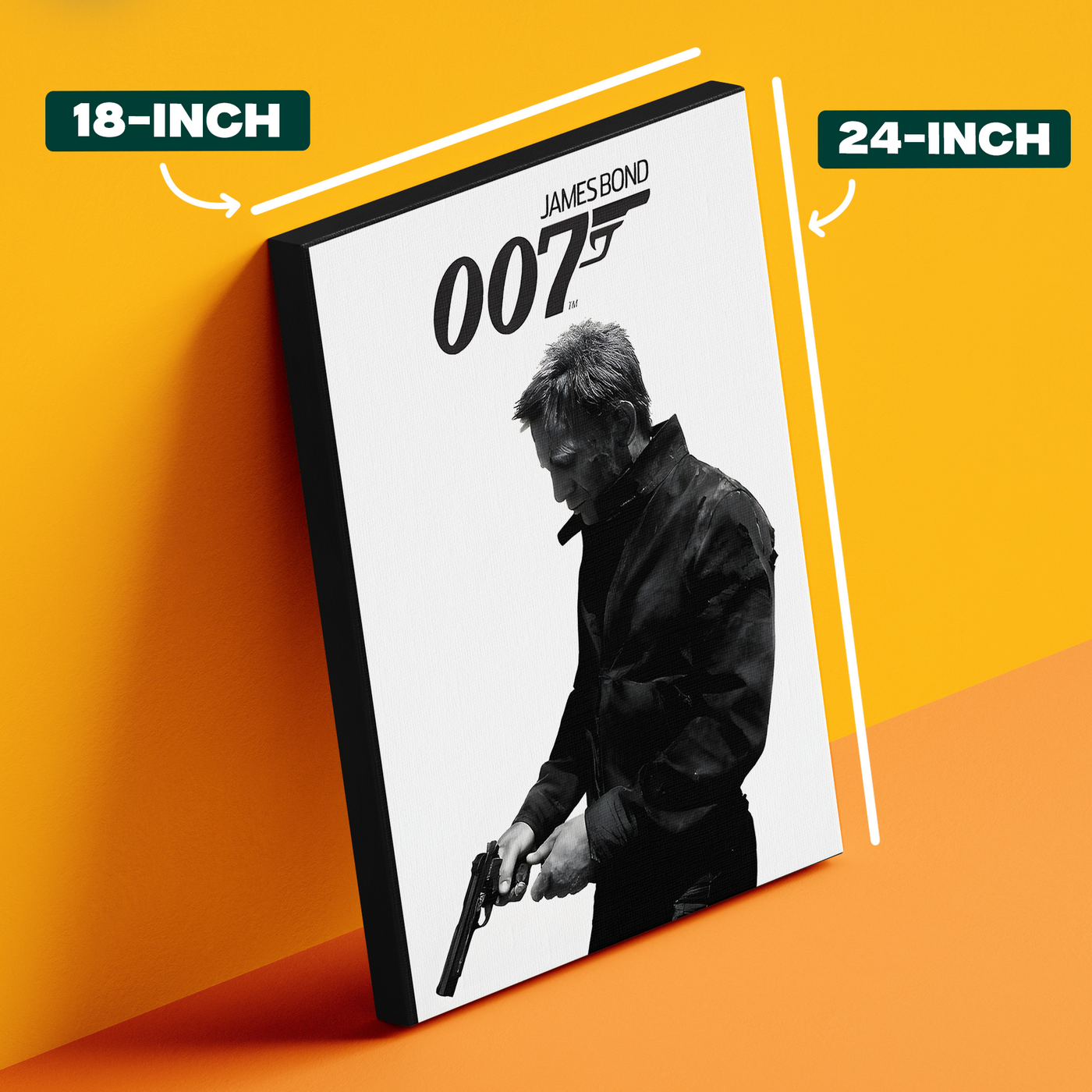 007 Black and White Poster