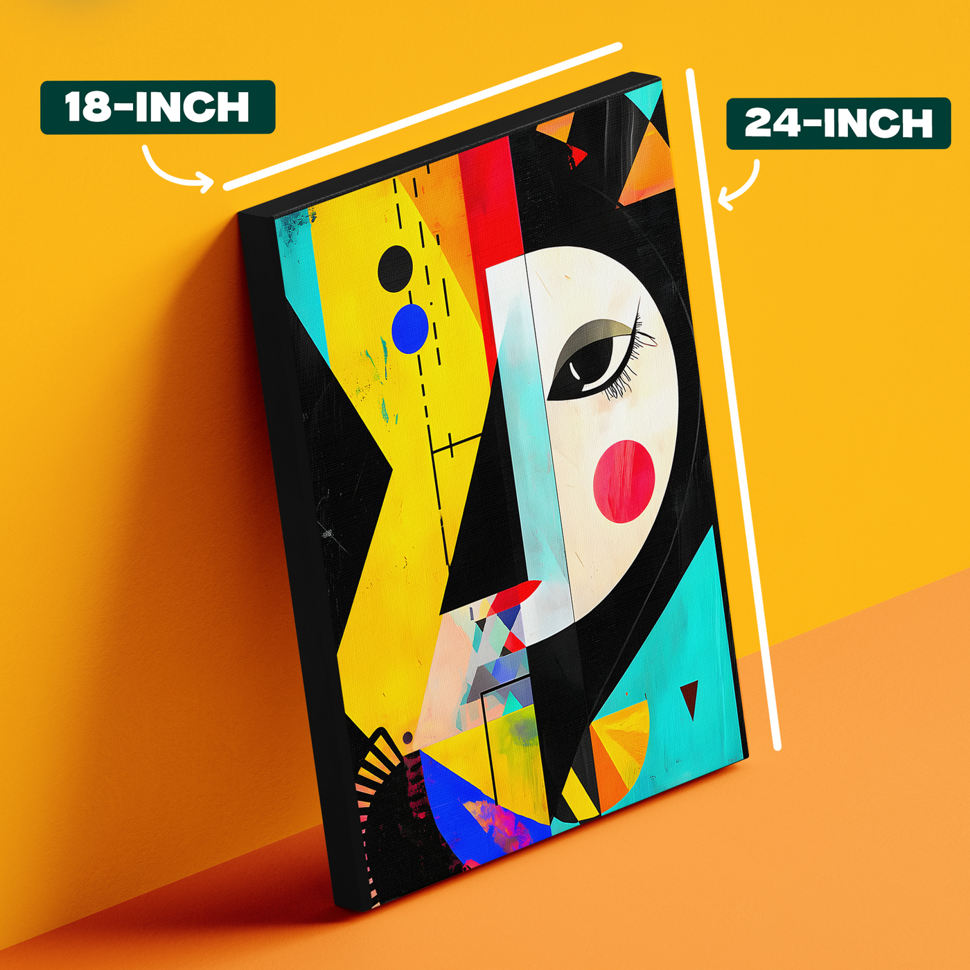 Cubist Face Colorful Geometric Poster