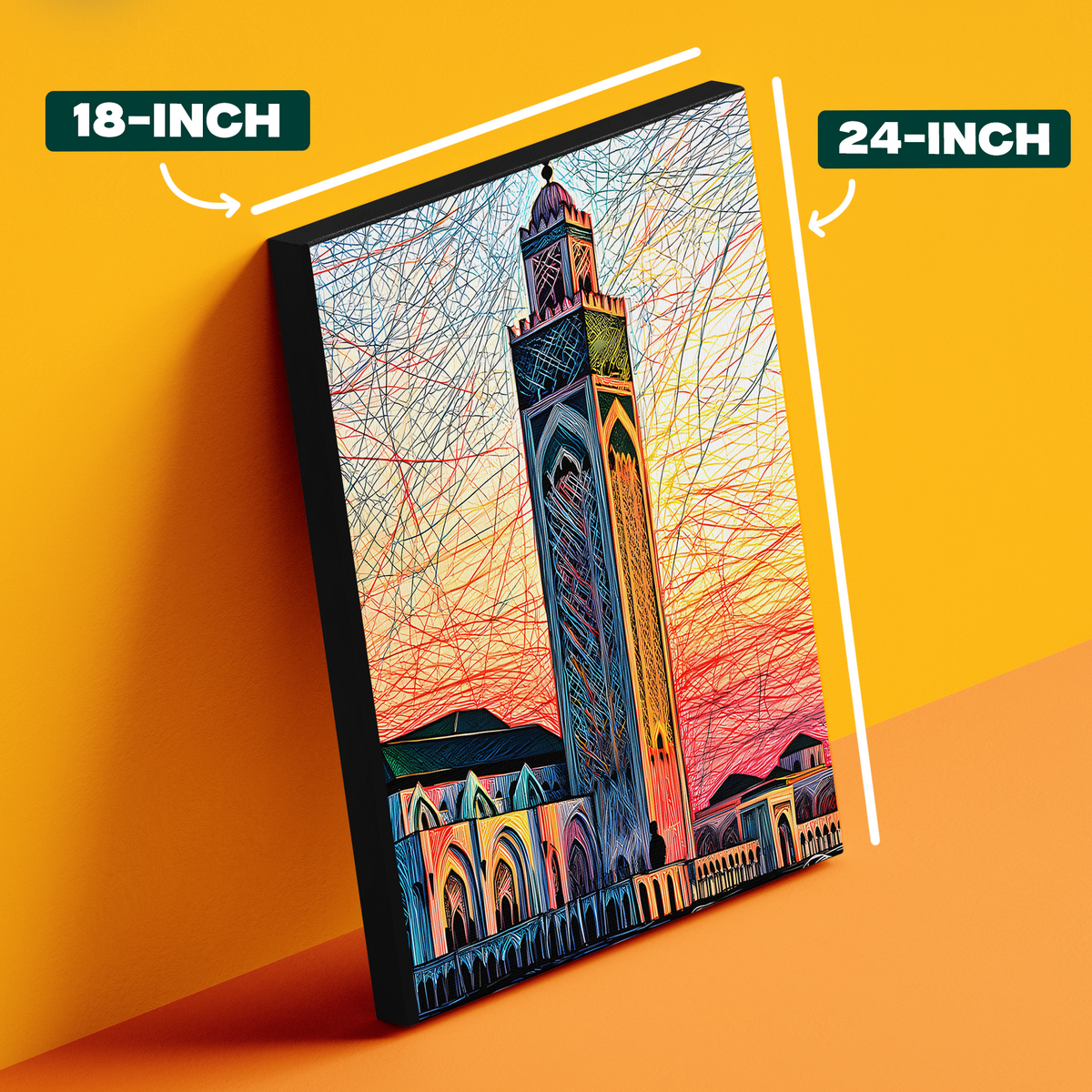 Minaret Sunset Colorful Poster