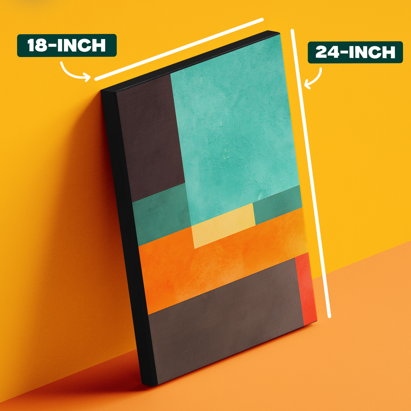 Geometric Abstract Dark Orange Square Poster