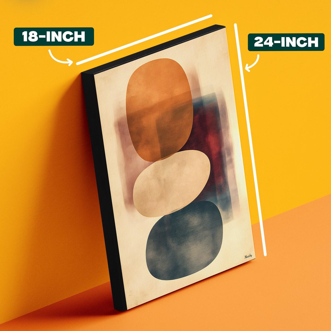Abstract Balance Stones Orange Poster