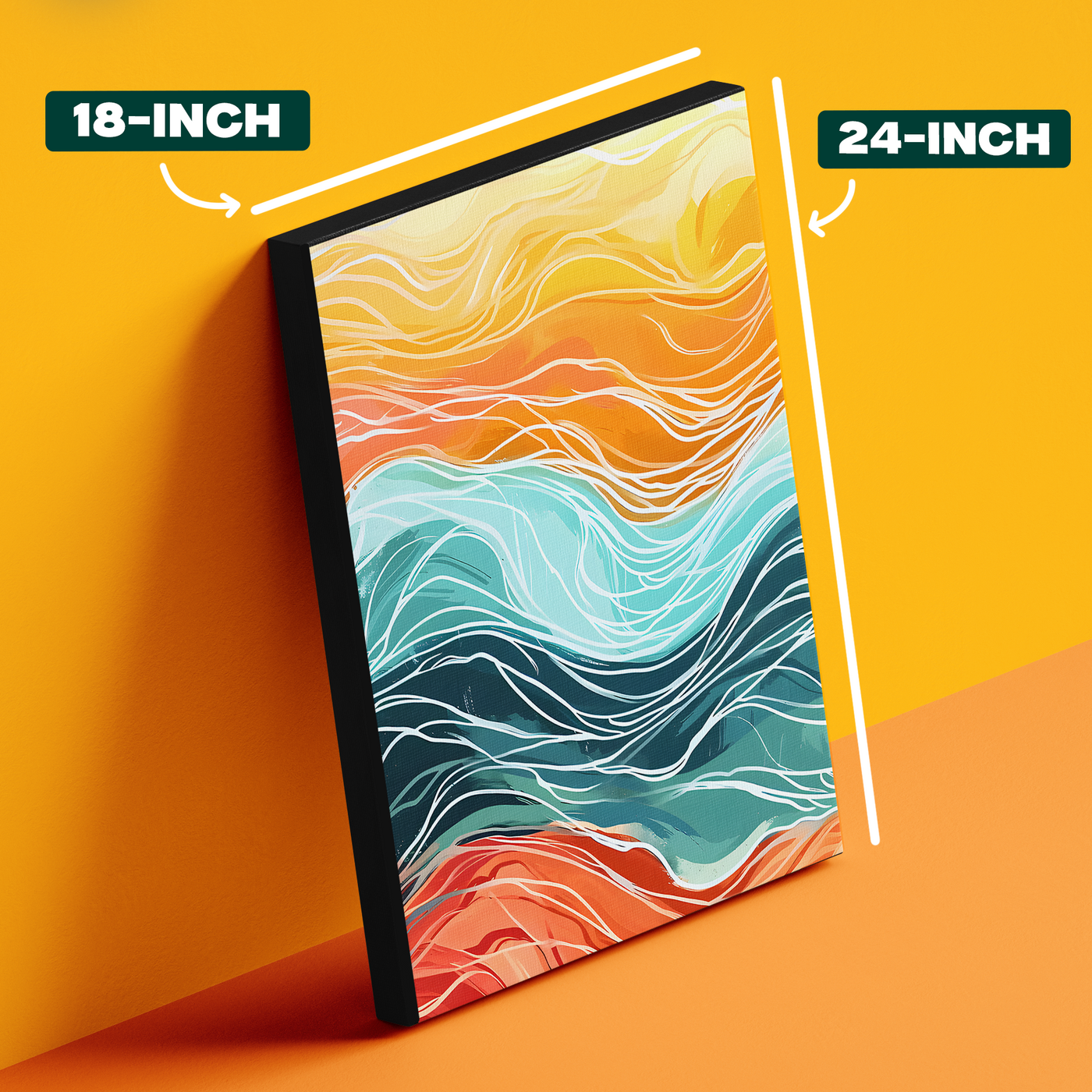 Orange and Teal Wave Poster