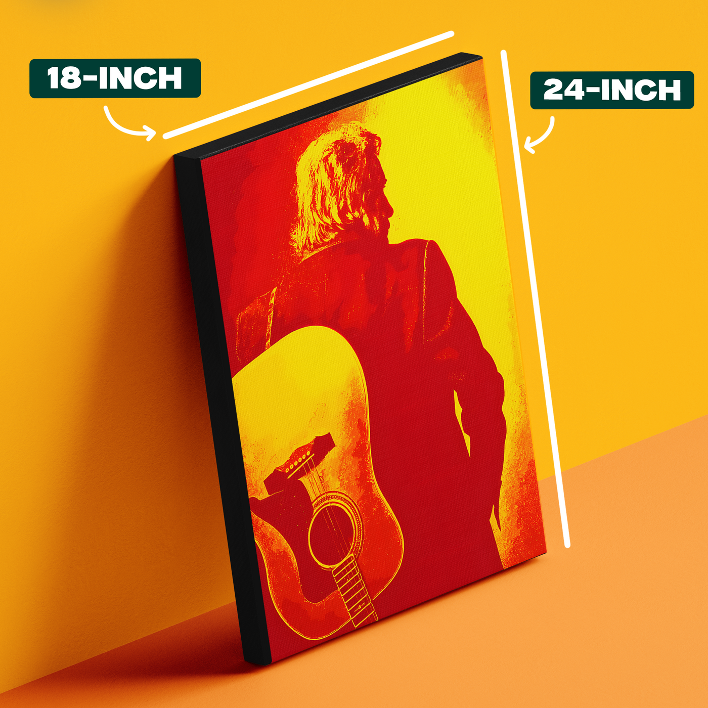 Gold Guitarist Silhouette Poster