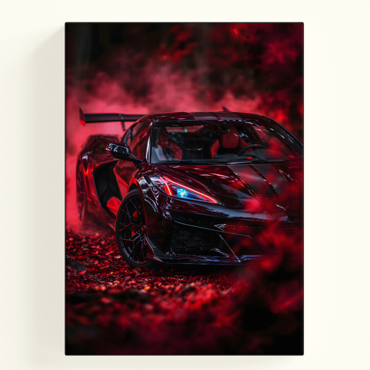 Dramatic Red Car Poster