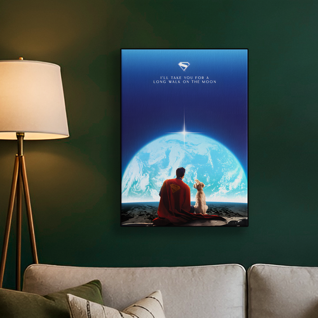Blue Silhouette Superman Poster