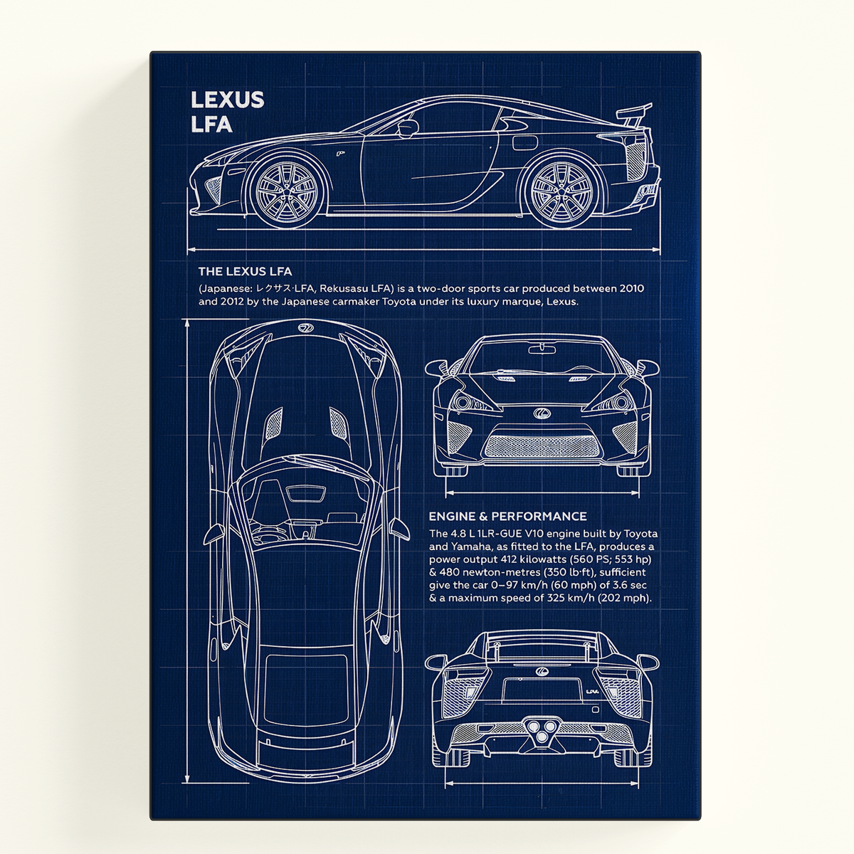 Lexus Blueprint Sketch Poster