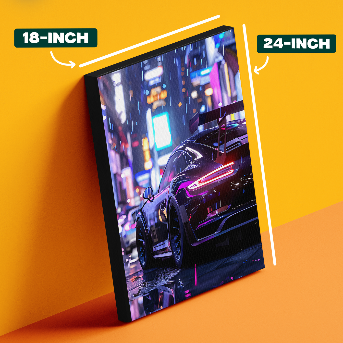 Neon Purple Street Car Poster