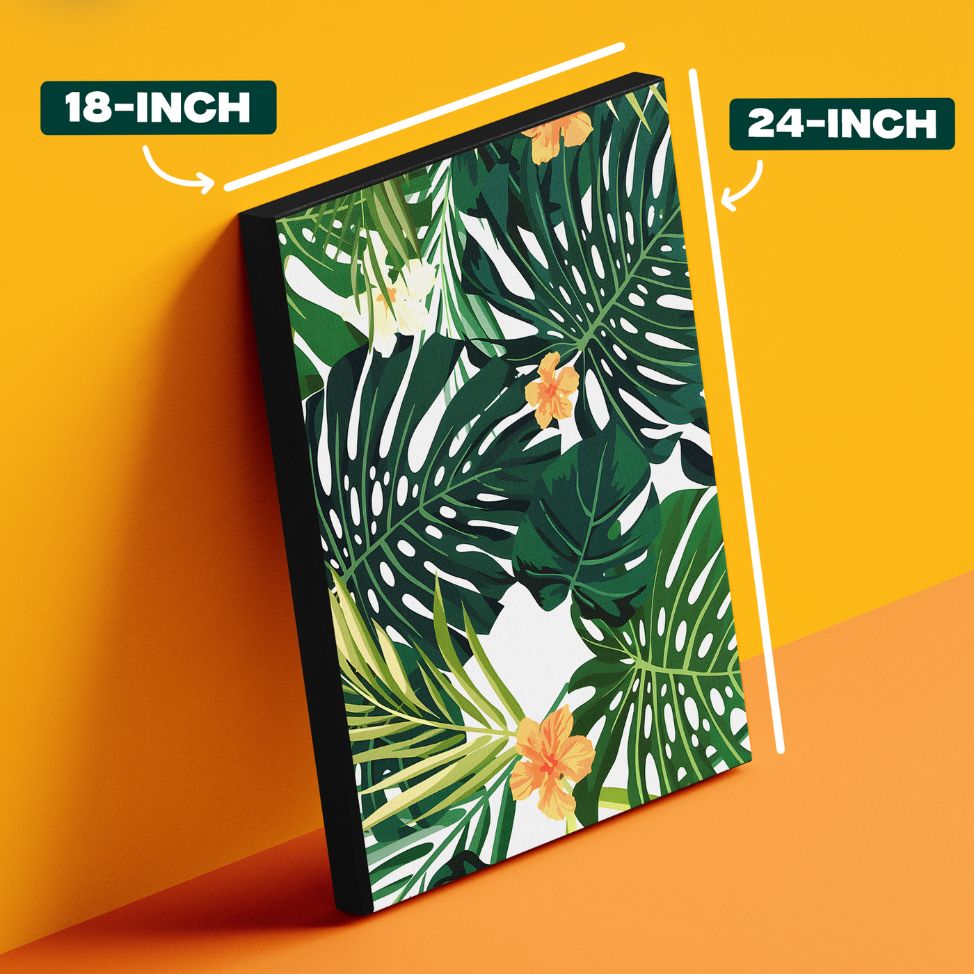 Tropical Leaves Pattern Green White Poster
