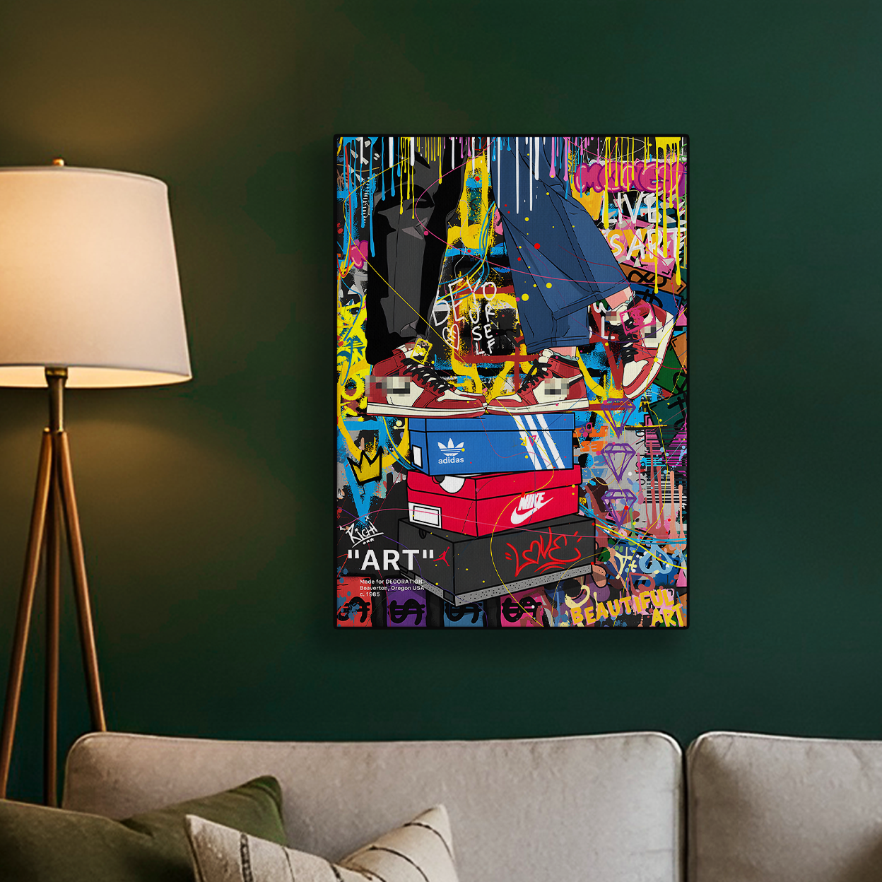 Colorful Sneaker Graffiti Collage Poster