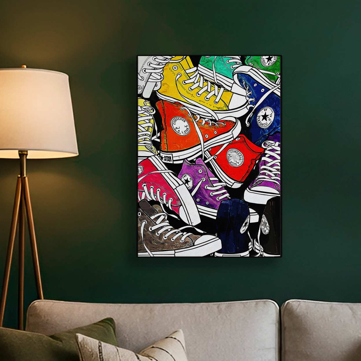 Colorful Sneaker Pop Art Poster