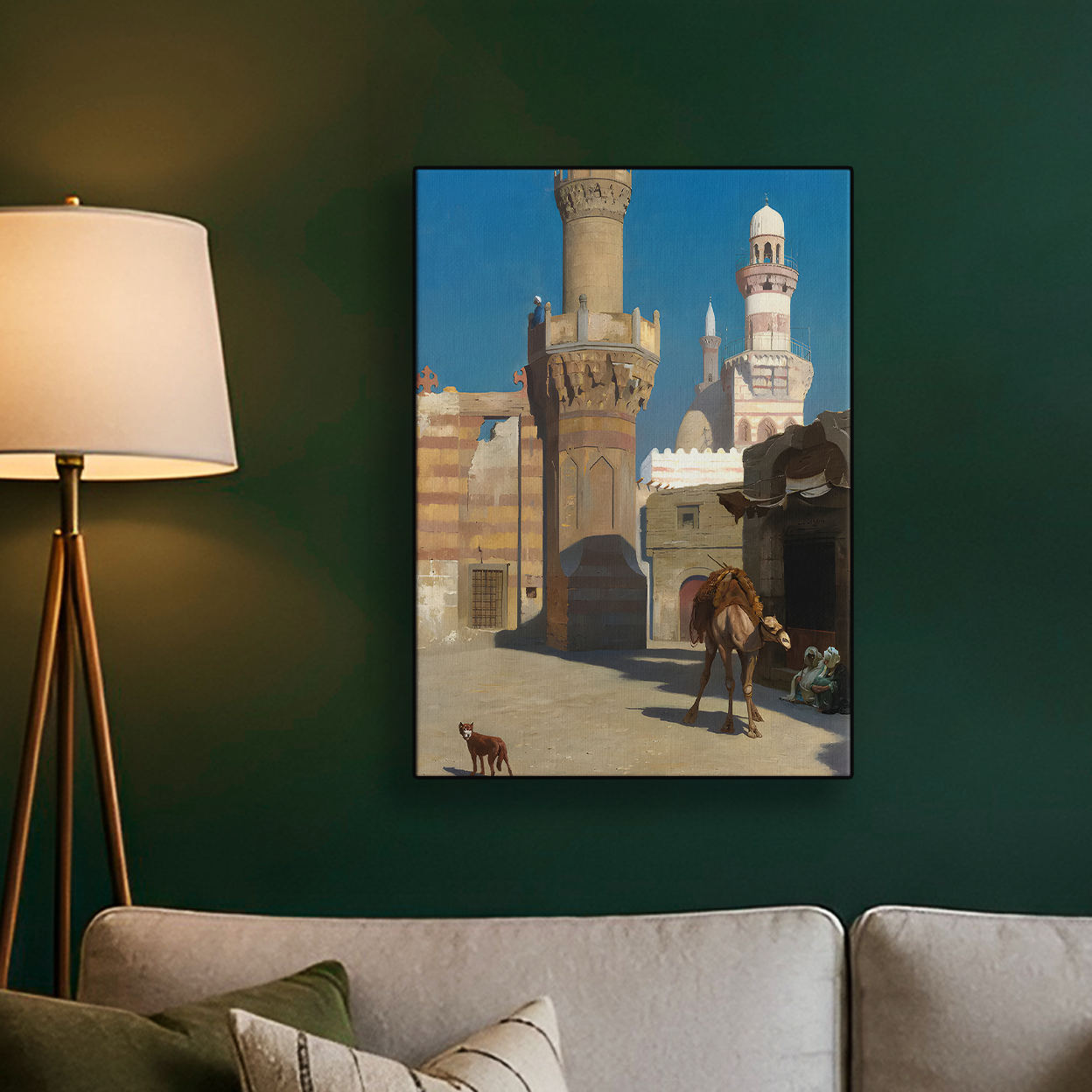 Vintage Market Mosque Painting Poster