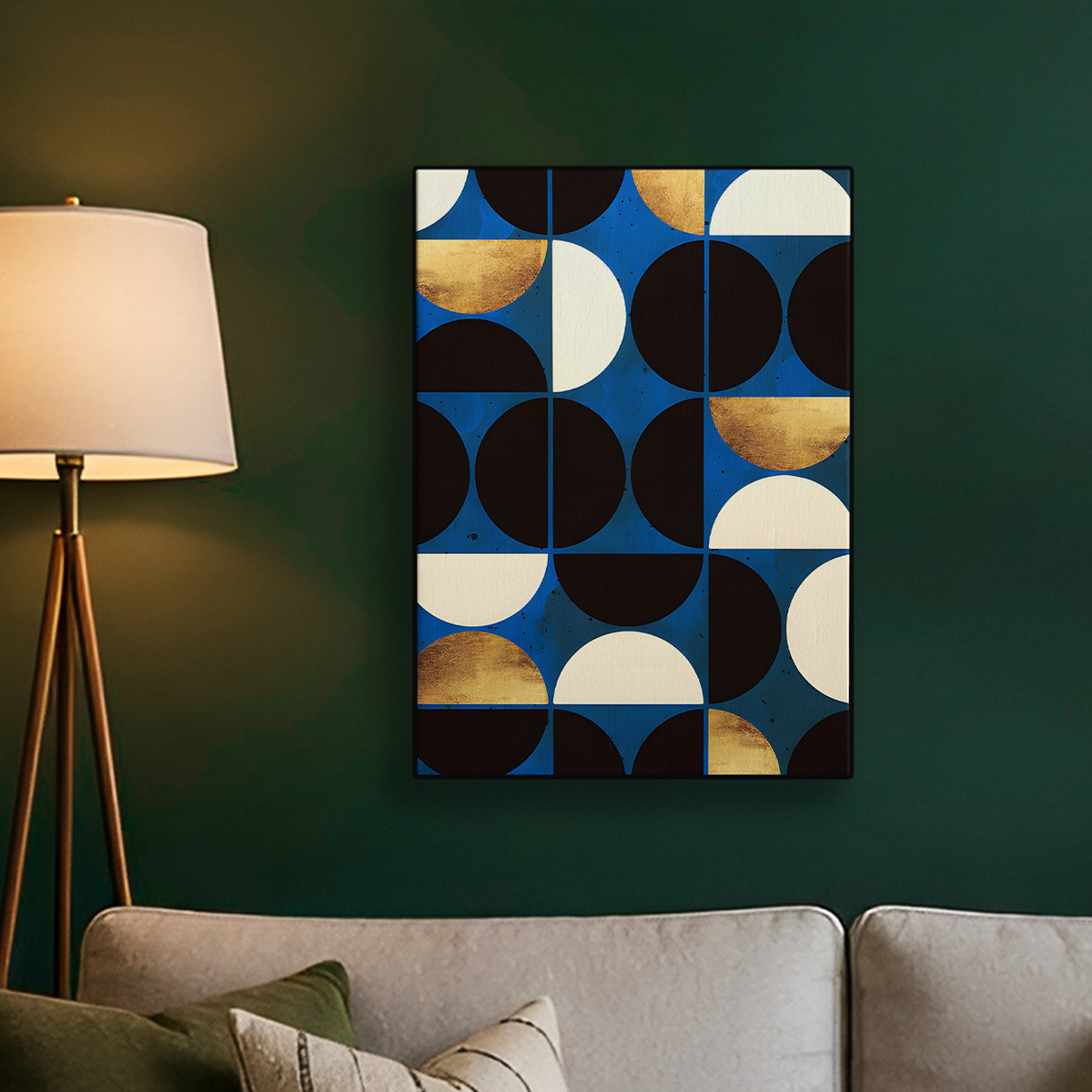 Geometric Abstract Circles Blue Poster