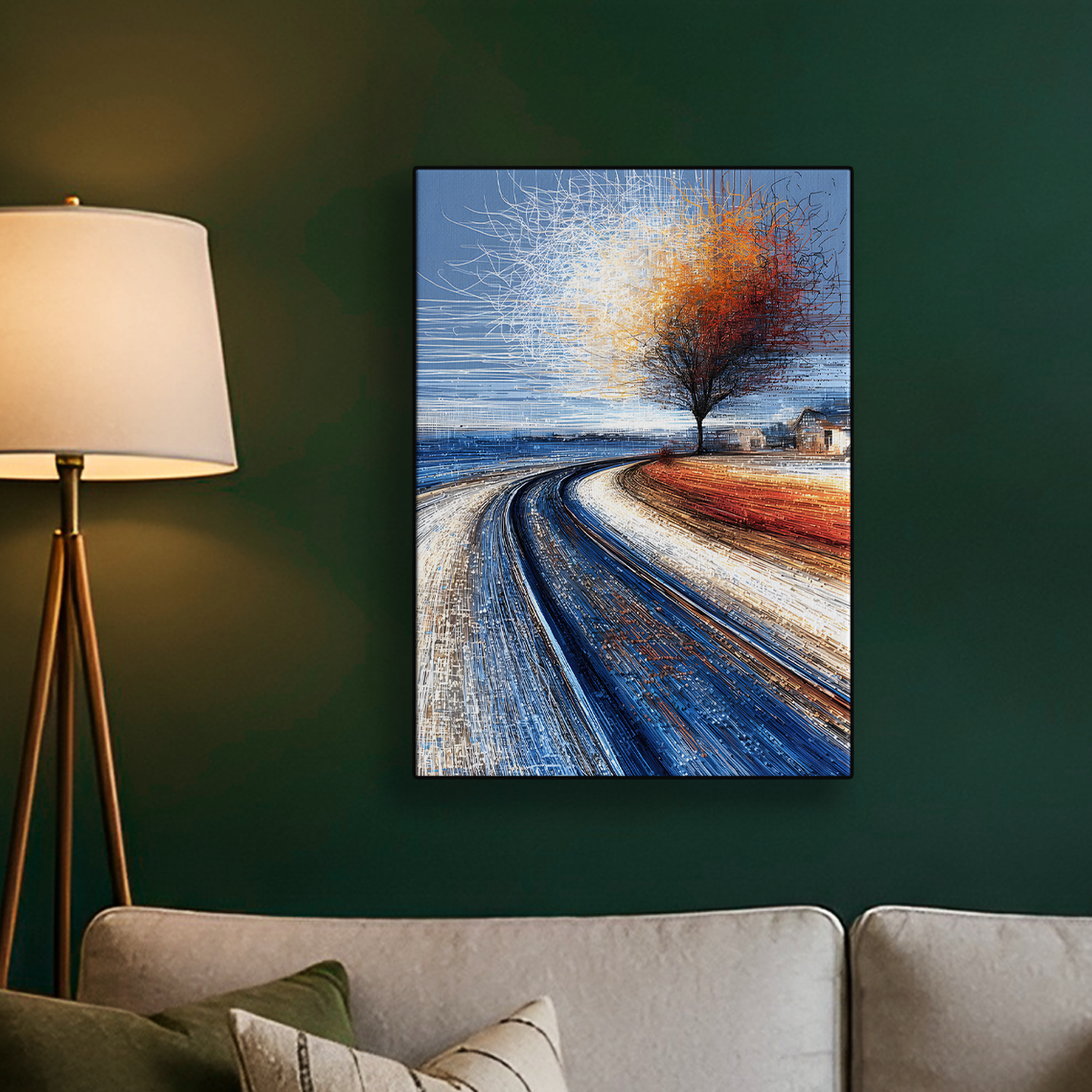 Winter Road Tree Poster