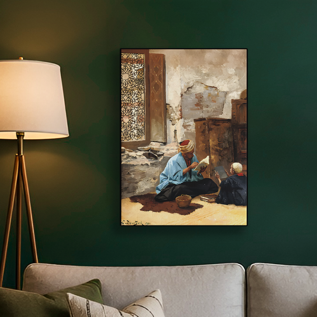 Vintage Person Praying Painting Poster