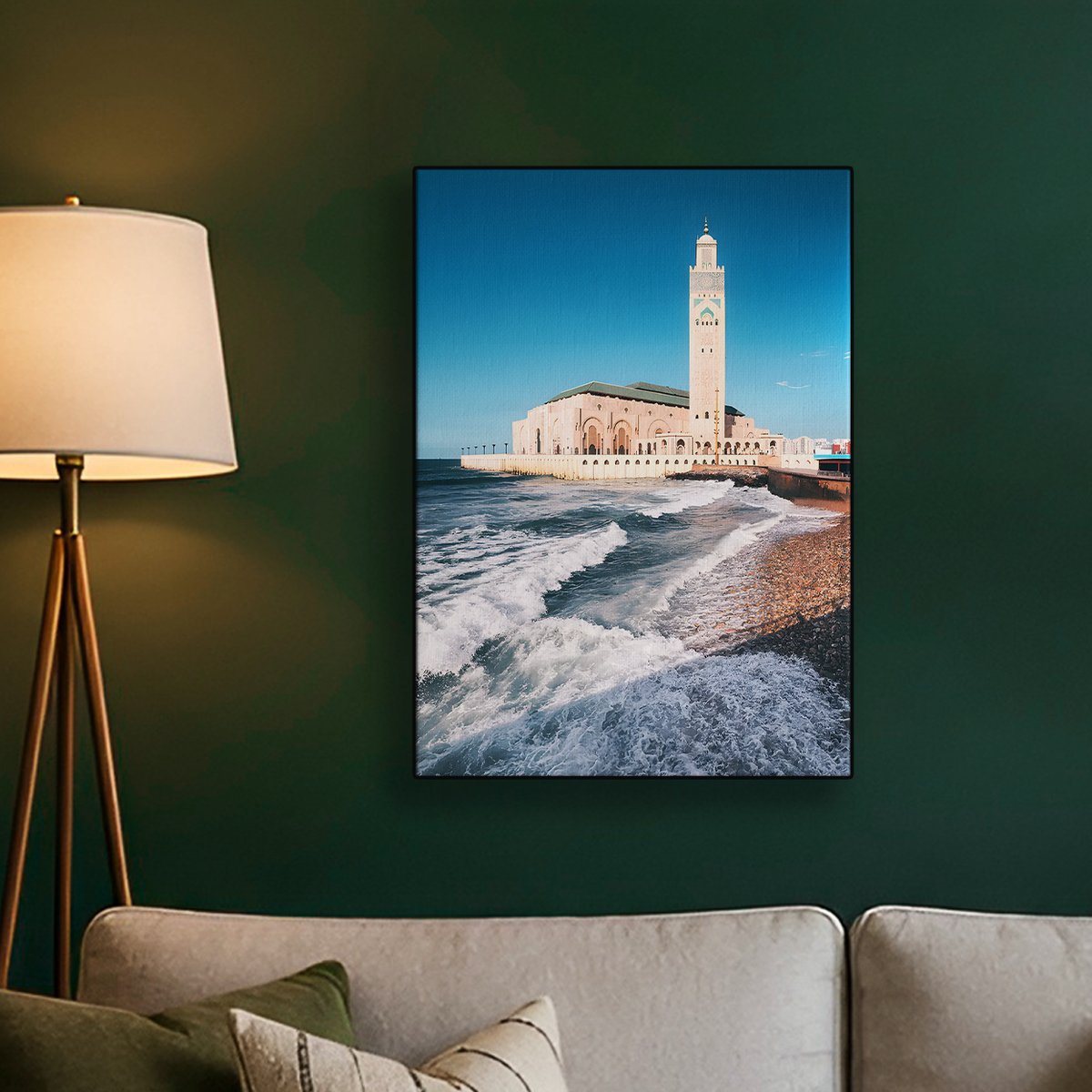 Hassan II Mosque Waves Poster