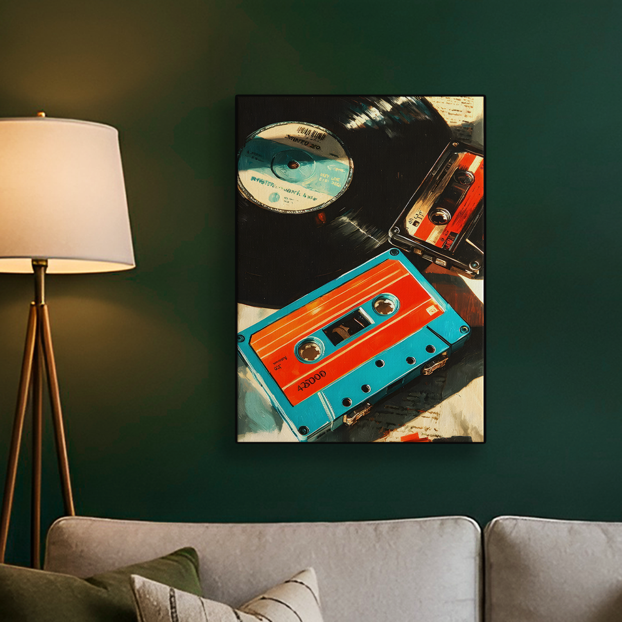 Yellow Cassette Tape Poster