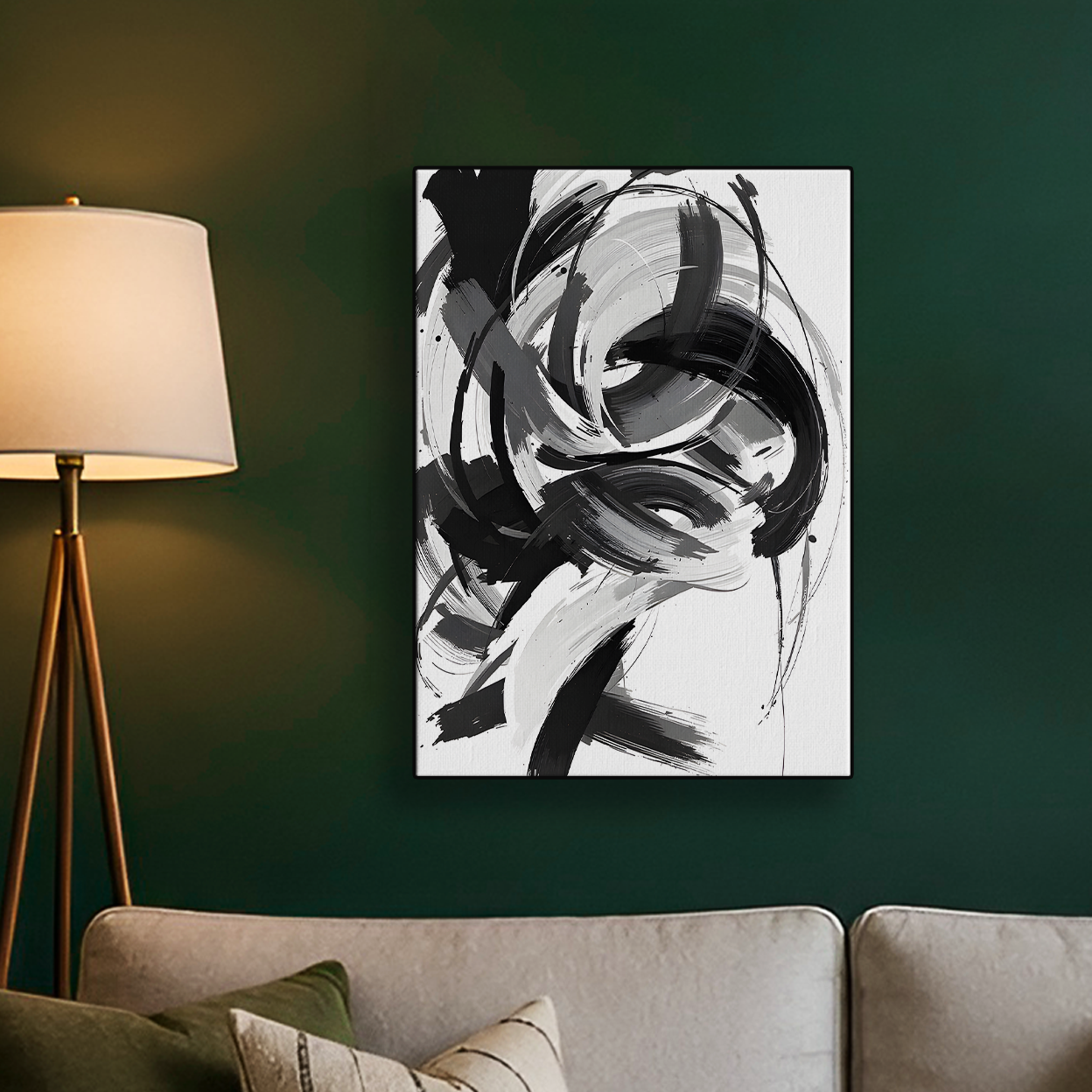 Black and White Brush Stroke Poster
