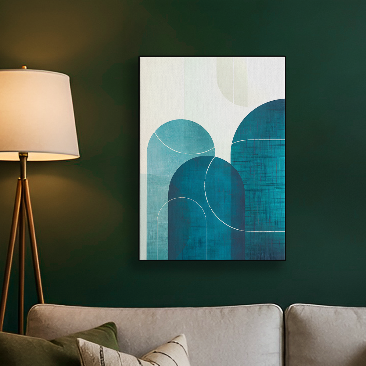 Geometric Abstract Arches Teal Poster
