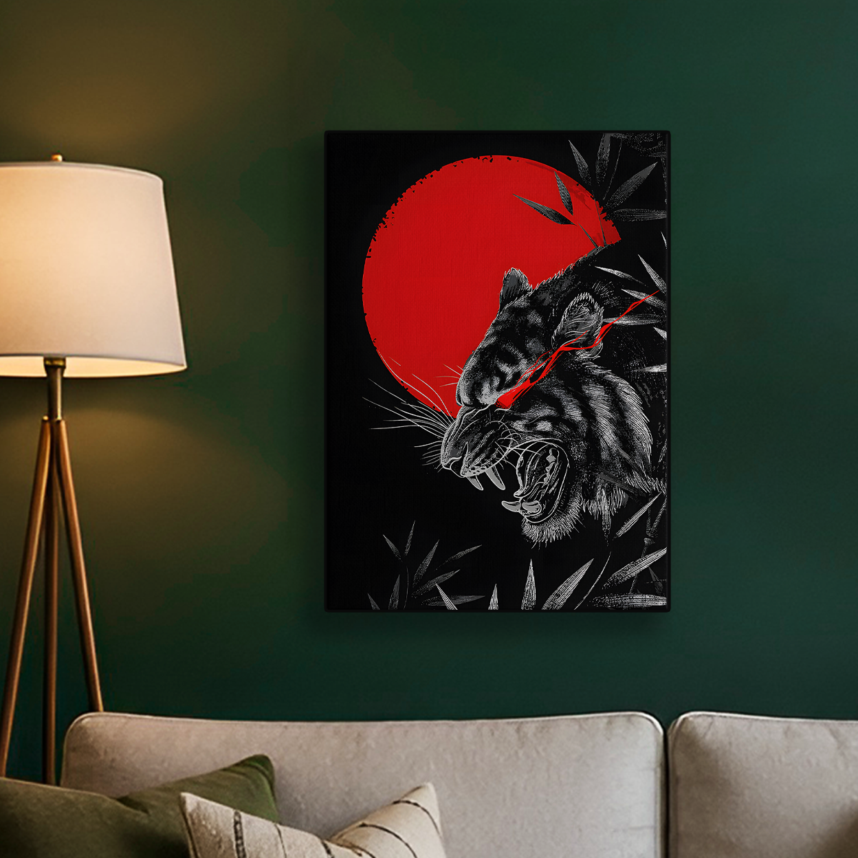 Red Circle Tiger Poster
