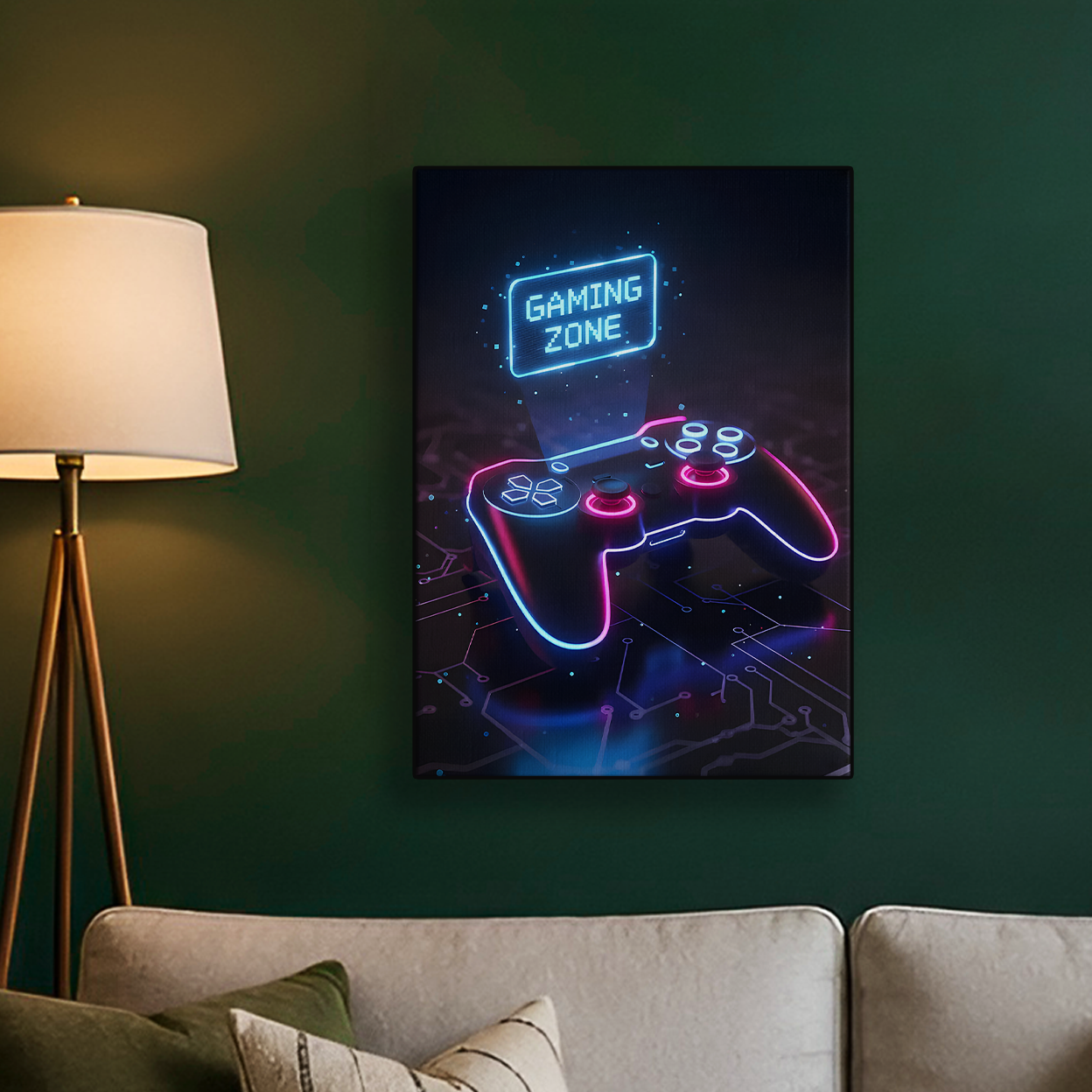 Gaming Zone Neon Poster