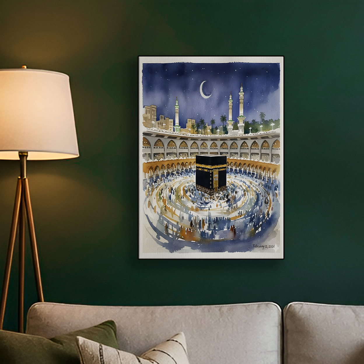 Kaaba Watercolor Poster