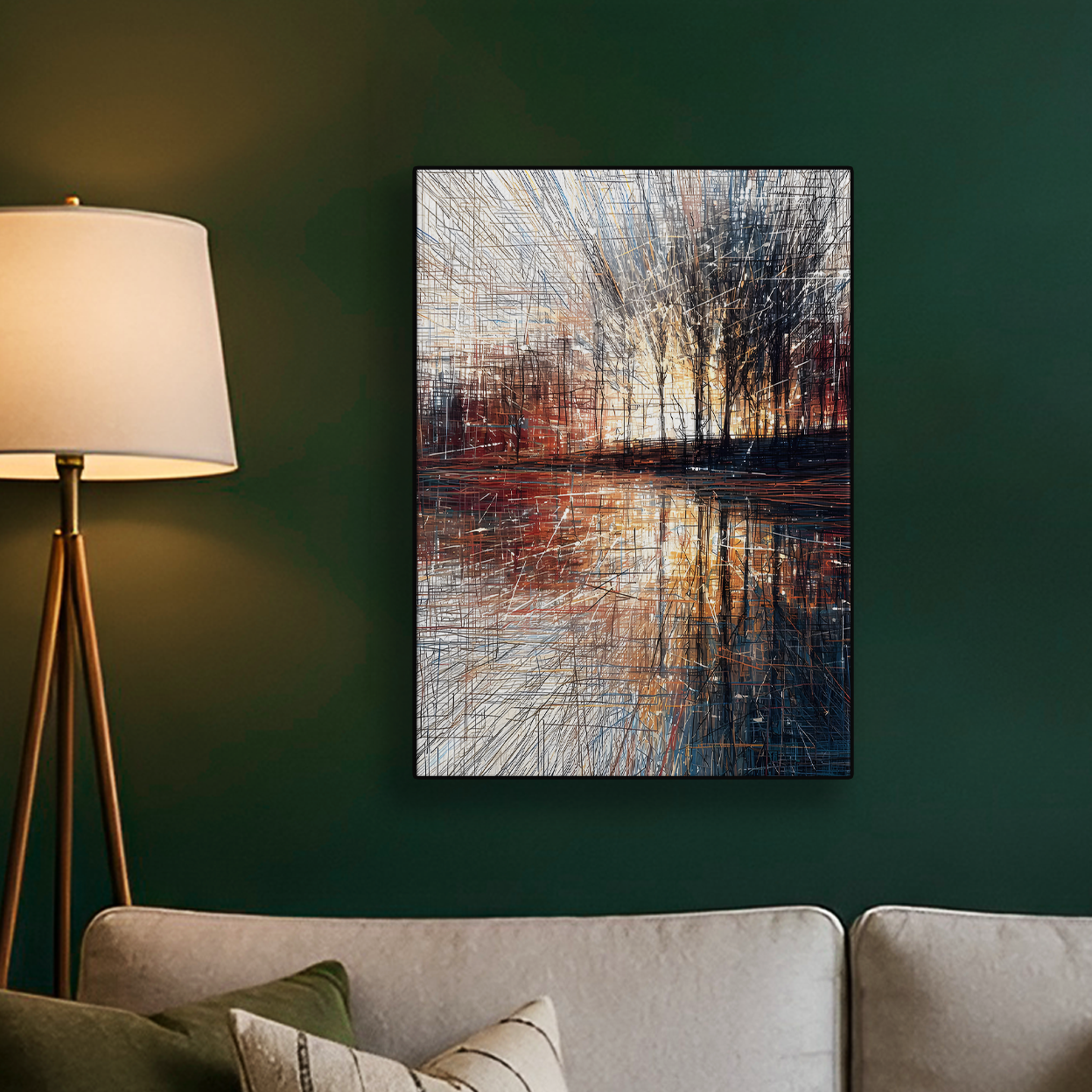 Lake Reflection Tree Poster