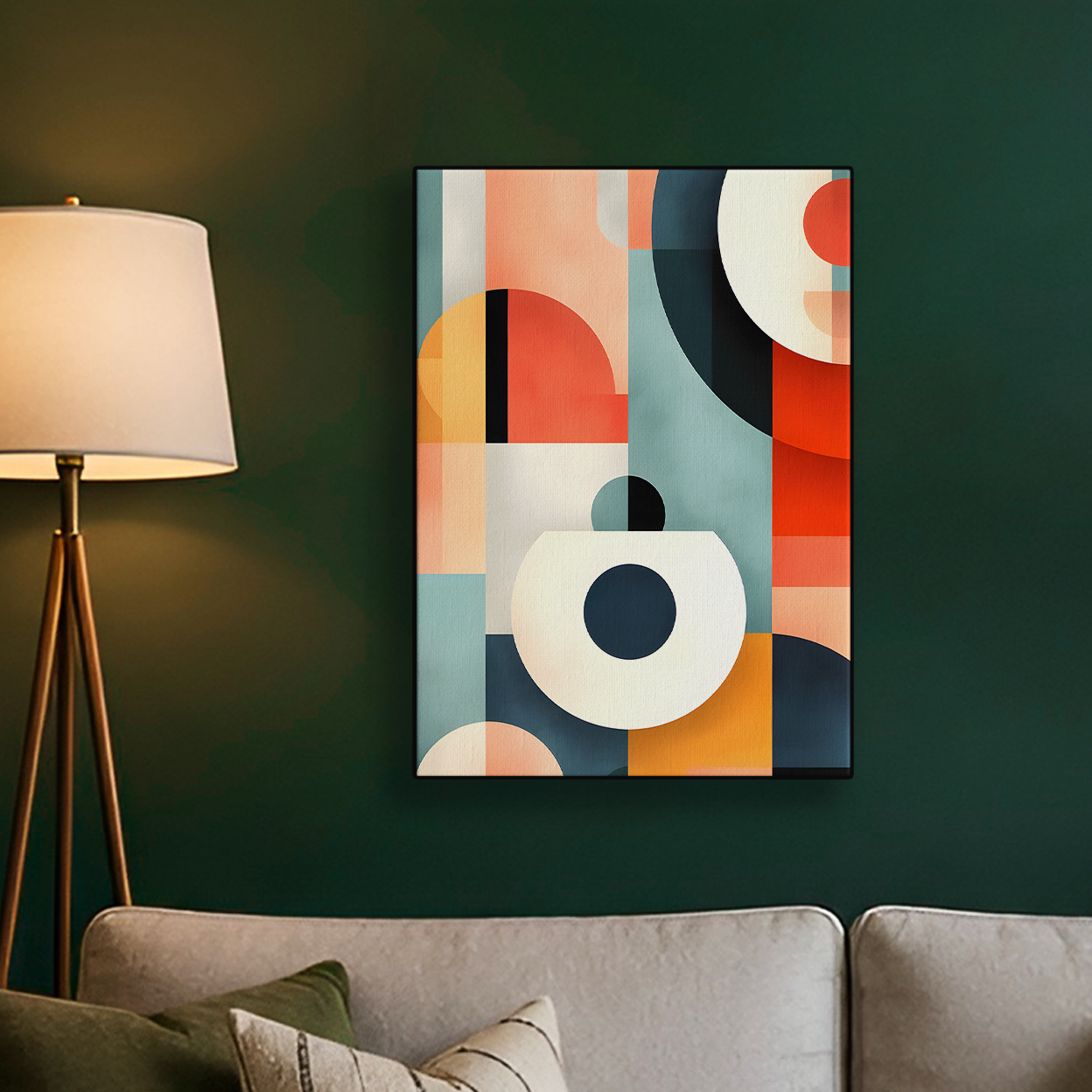 Geometric Abstract Blue Orange Loop Poster