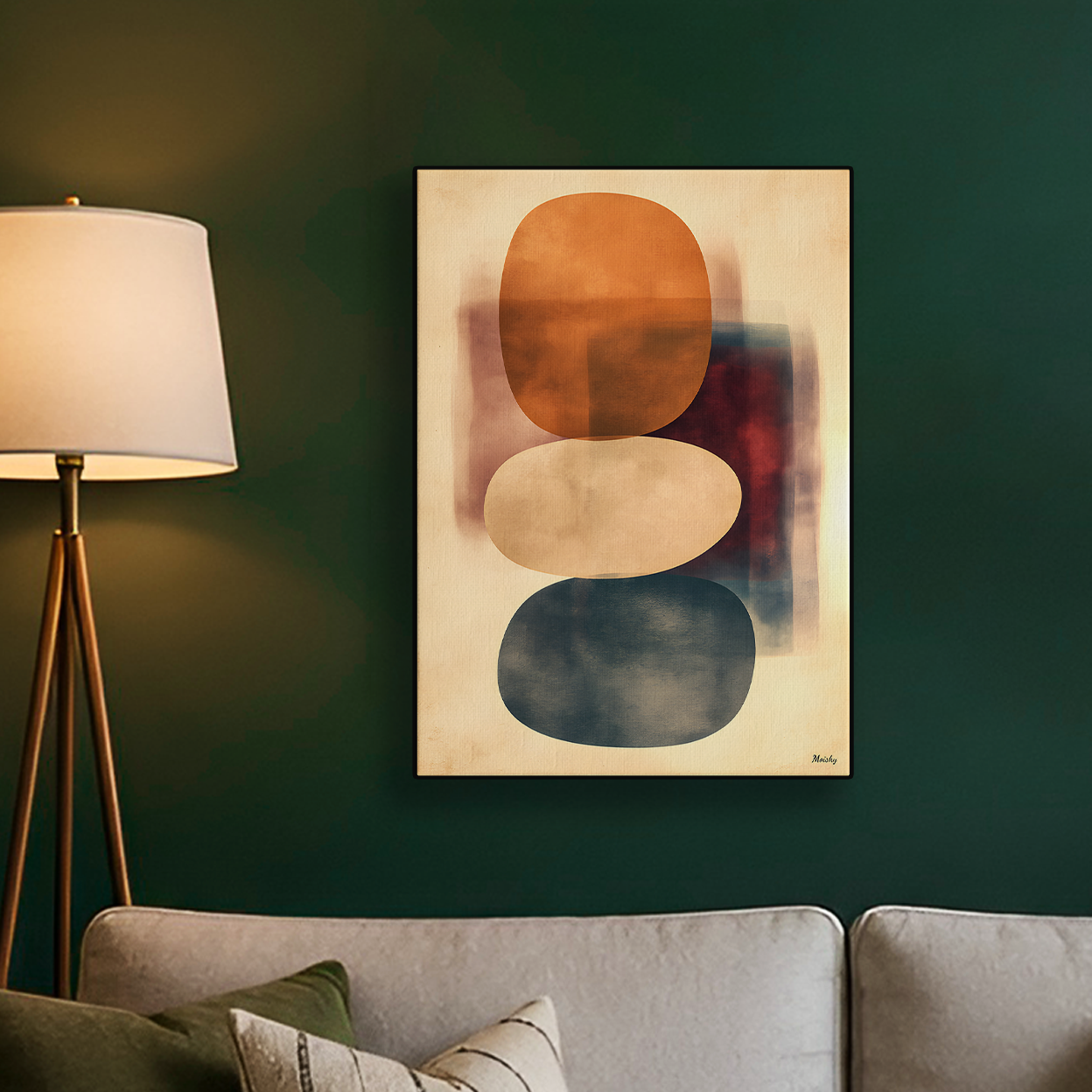 Abstract Balance Stones Orange Poster