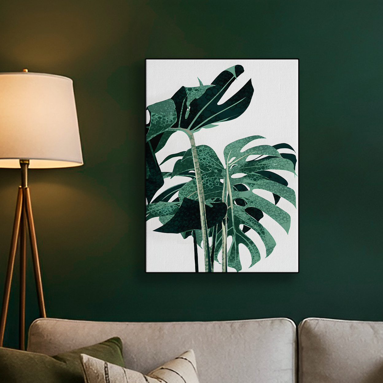 Monstera Leaf Illustration Poster