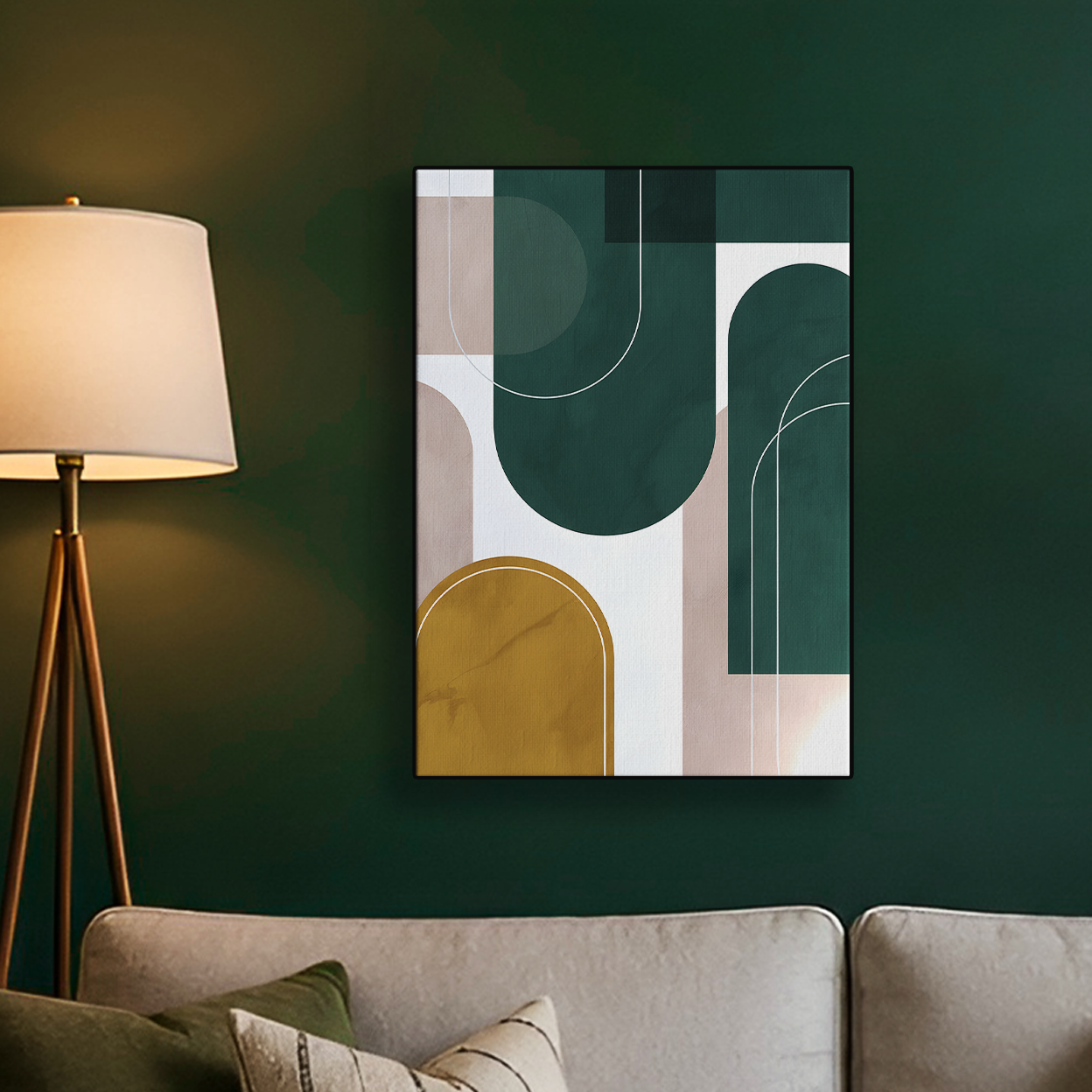 Geometric Abstract Arches Gold Poster
