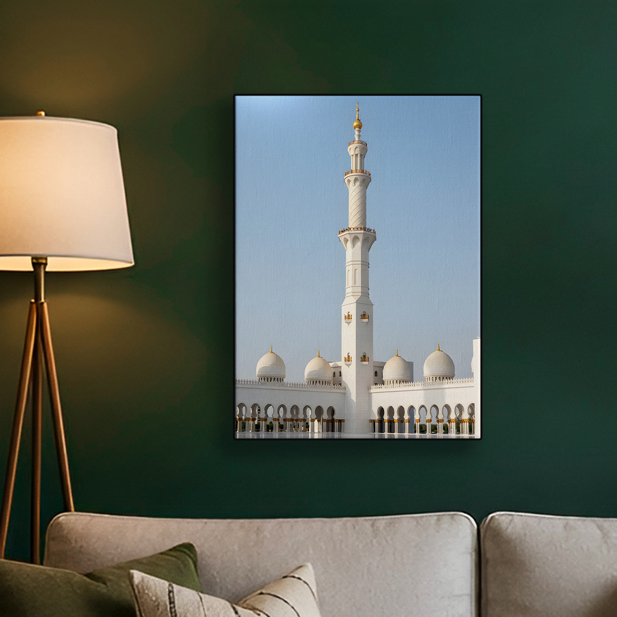 White Mosque Minaret Poster