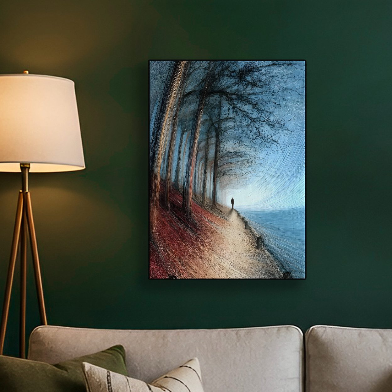 Blue Forest Path Poster