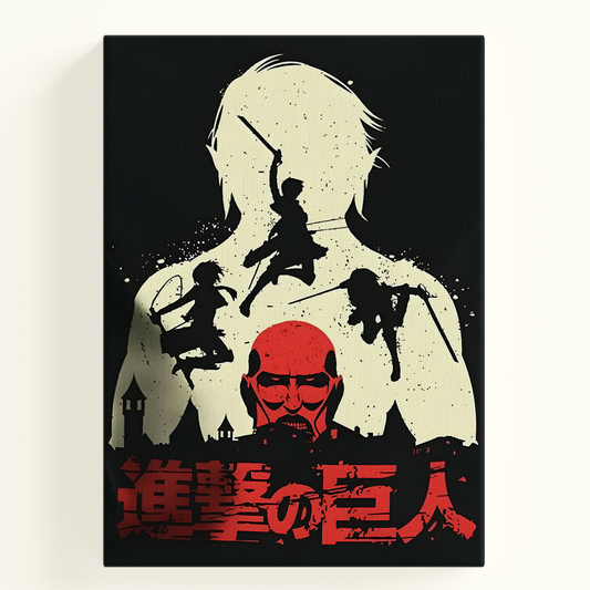 Attack on Titan Red Silhouette Figure Poster