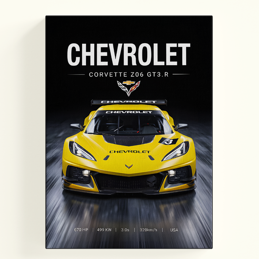 Chevrolet Corvette Yellow Poster