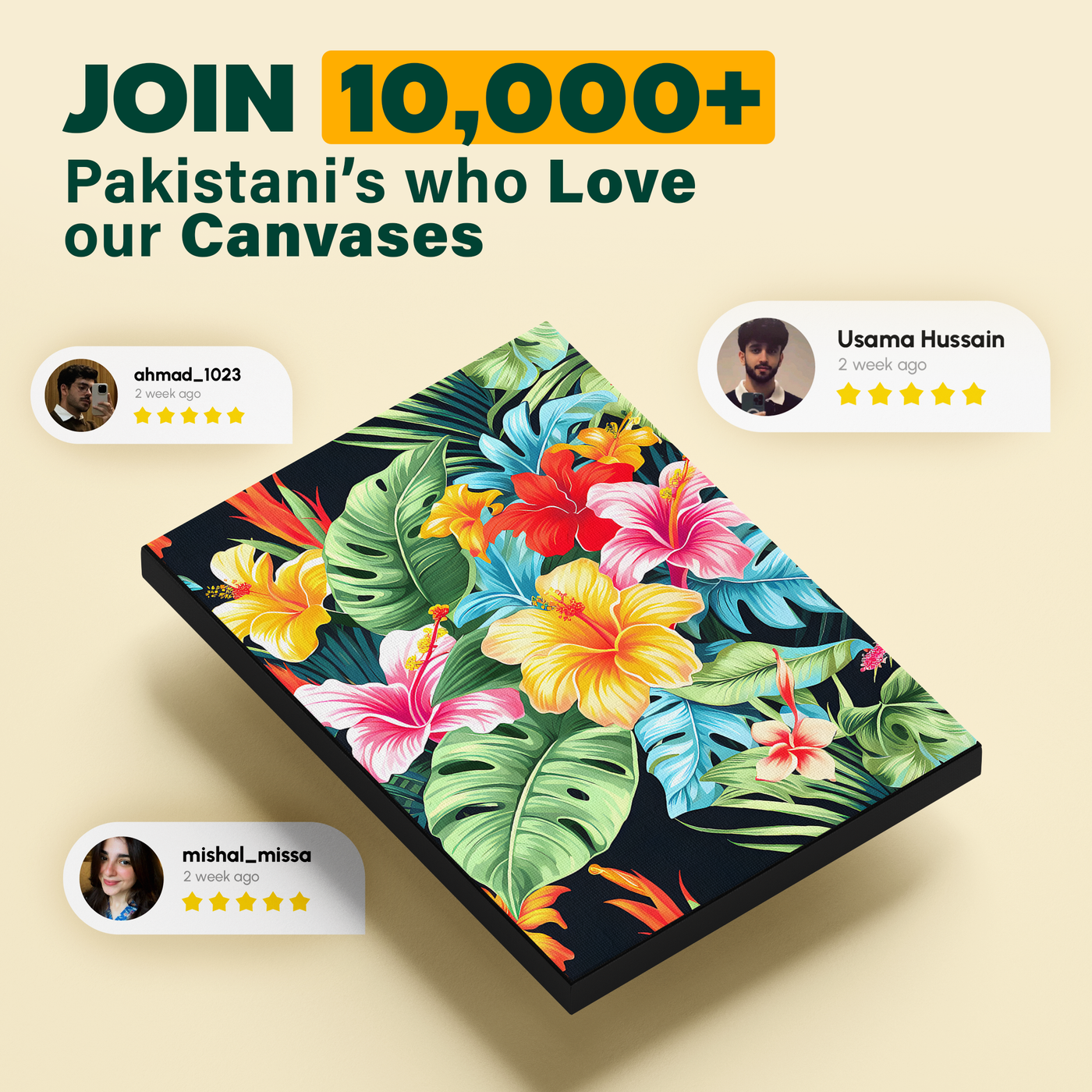 Tropical Floral Pattern Colorful Poster
