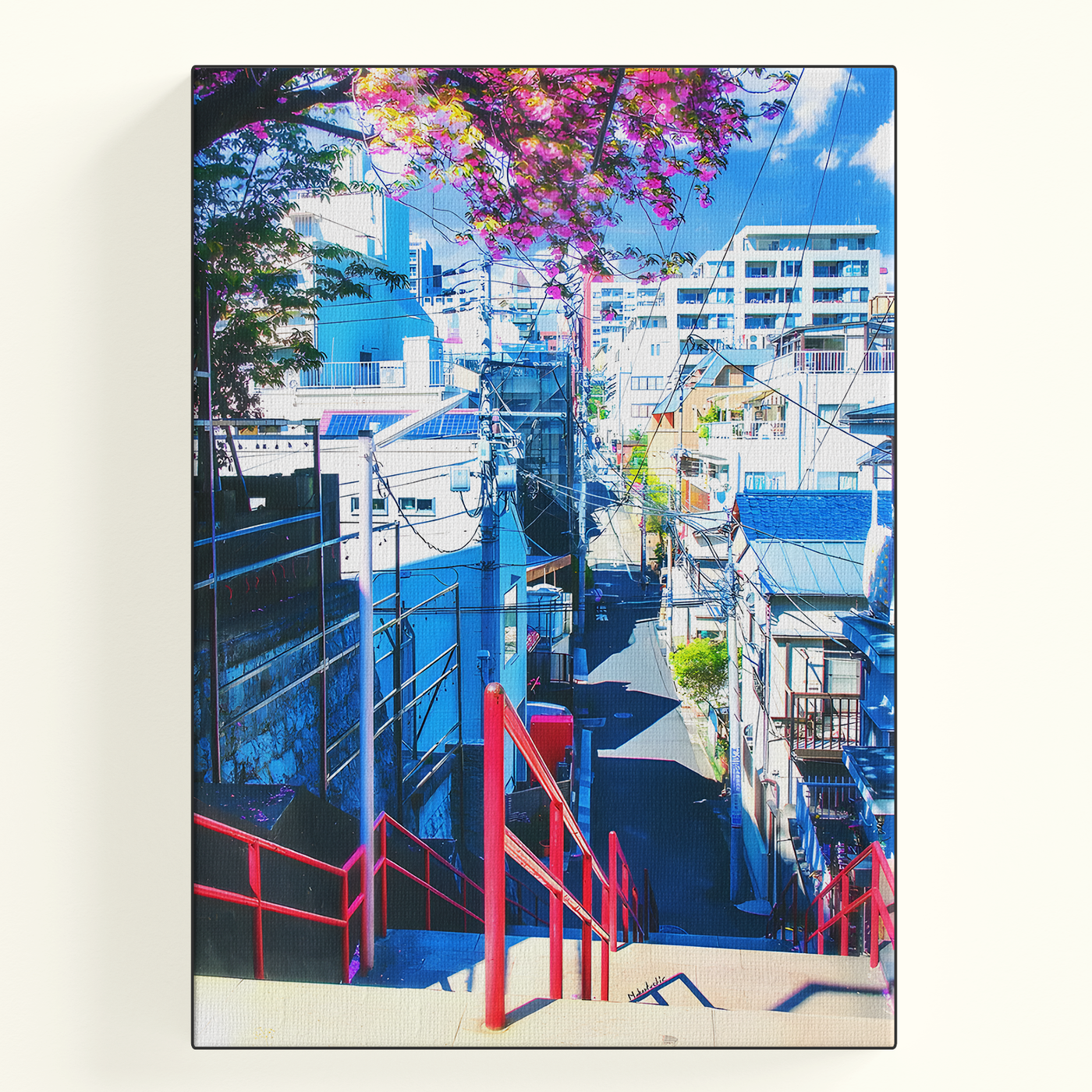 "Your Name" Stair Tokyo Skyline Poster