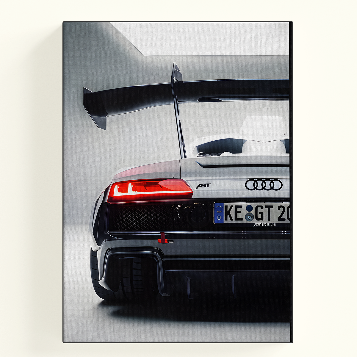 Audi White Car Poster
