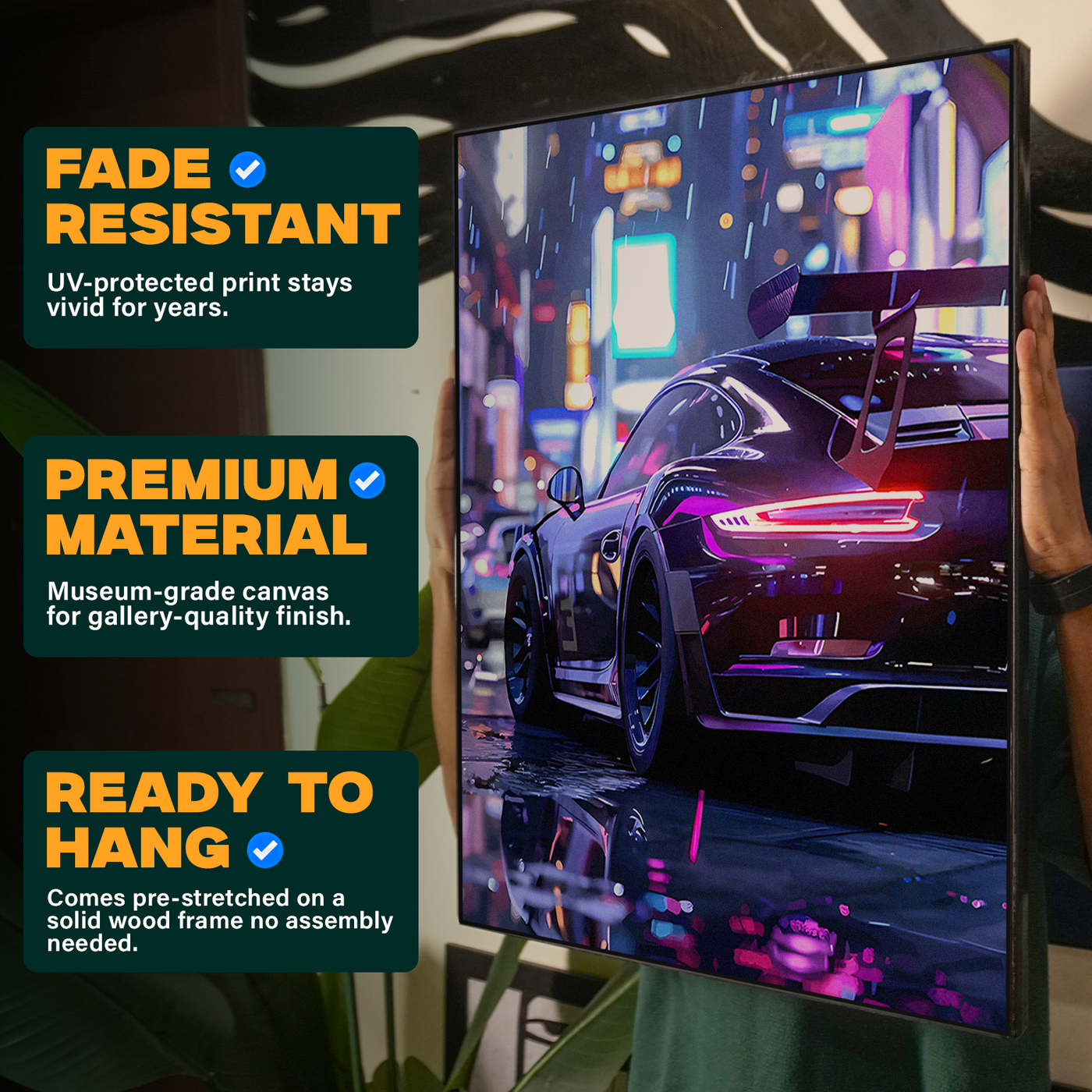 Neon Purple Street Car Poster