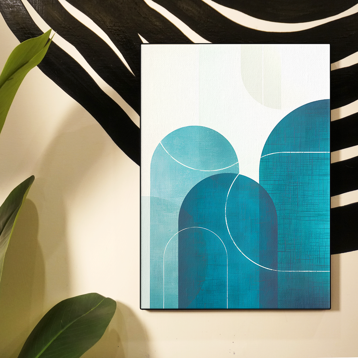 Geometric Abstract Arches Teal Poster