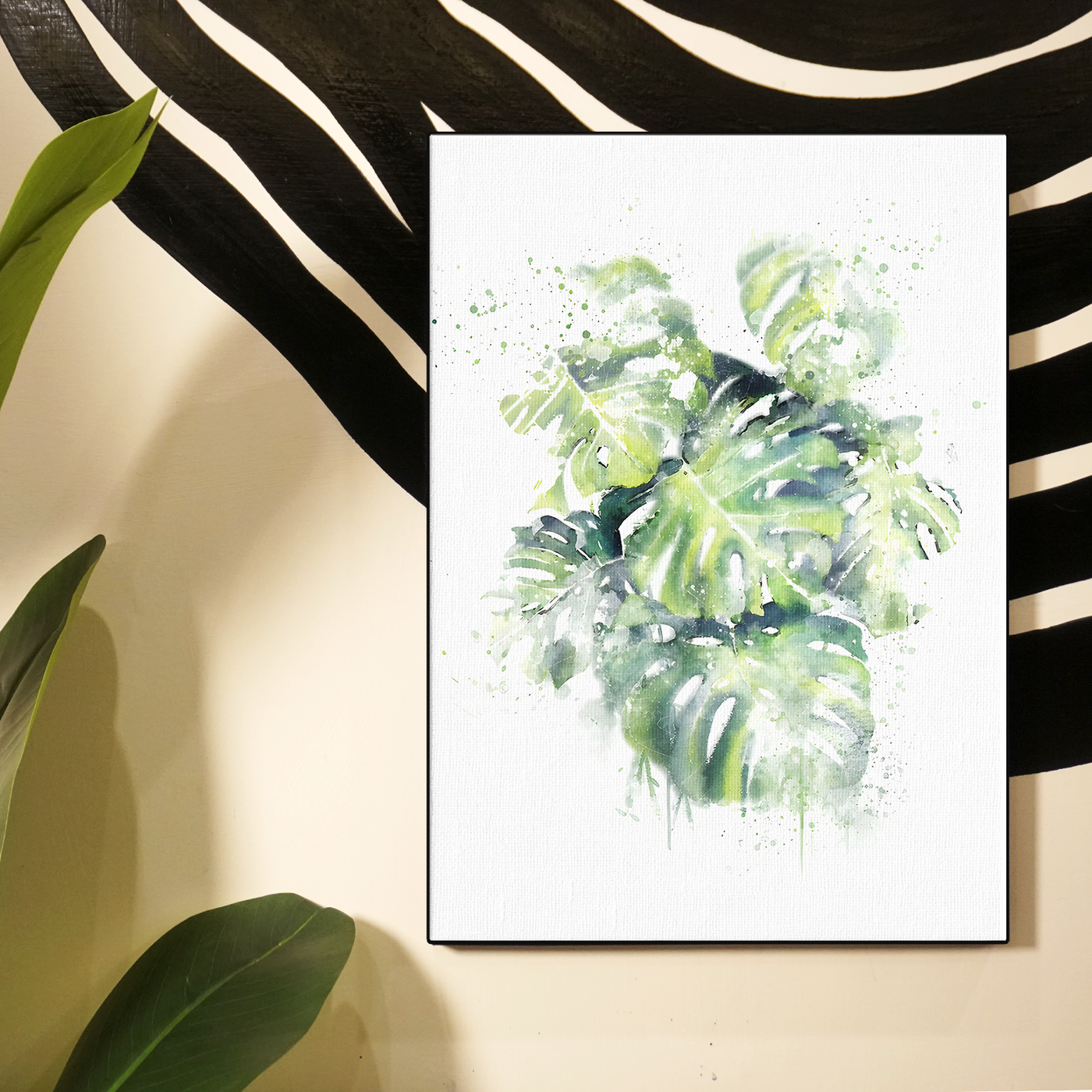 Watercolor Botanical Leaves Pattern Poster