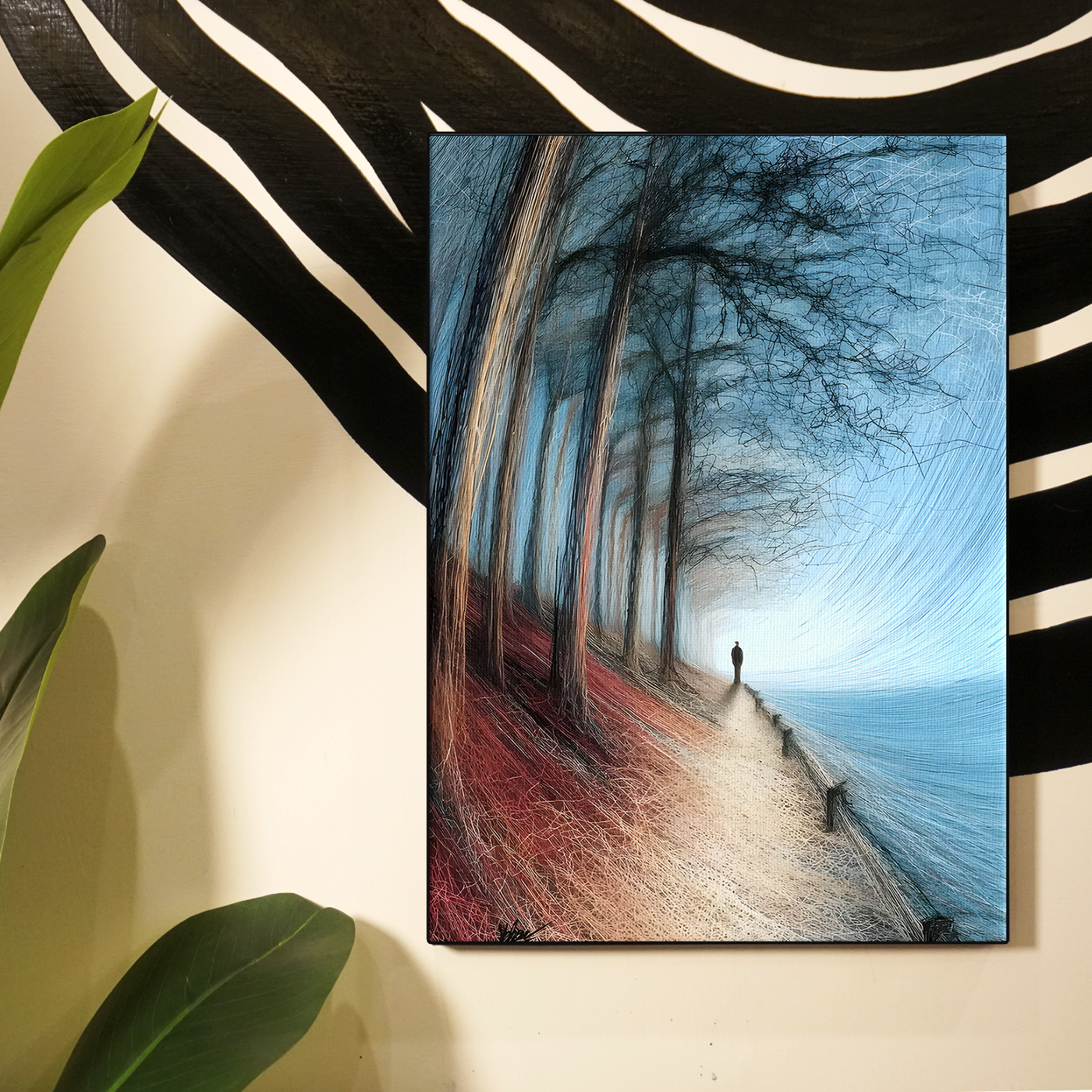 Blue Forest Path Poster