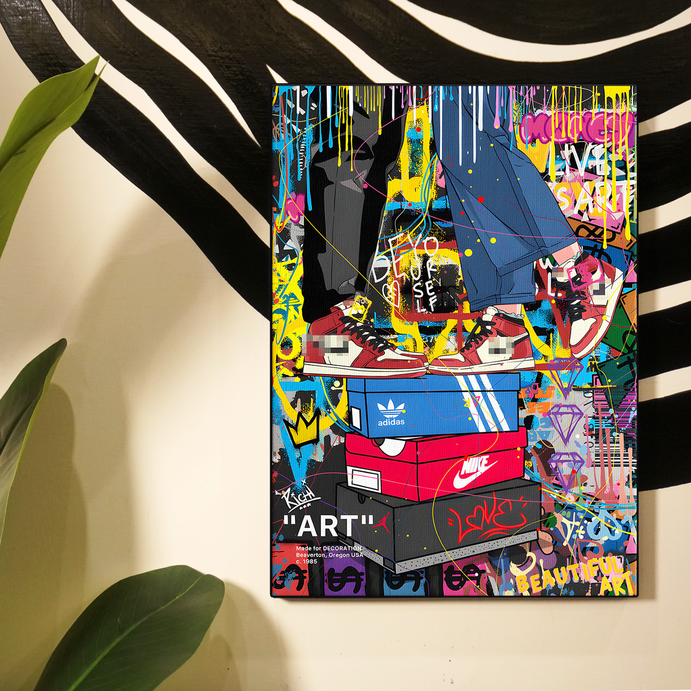 Colorful Sneaker Graffiti Collage Poster