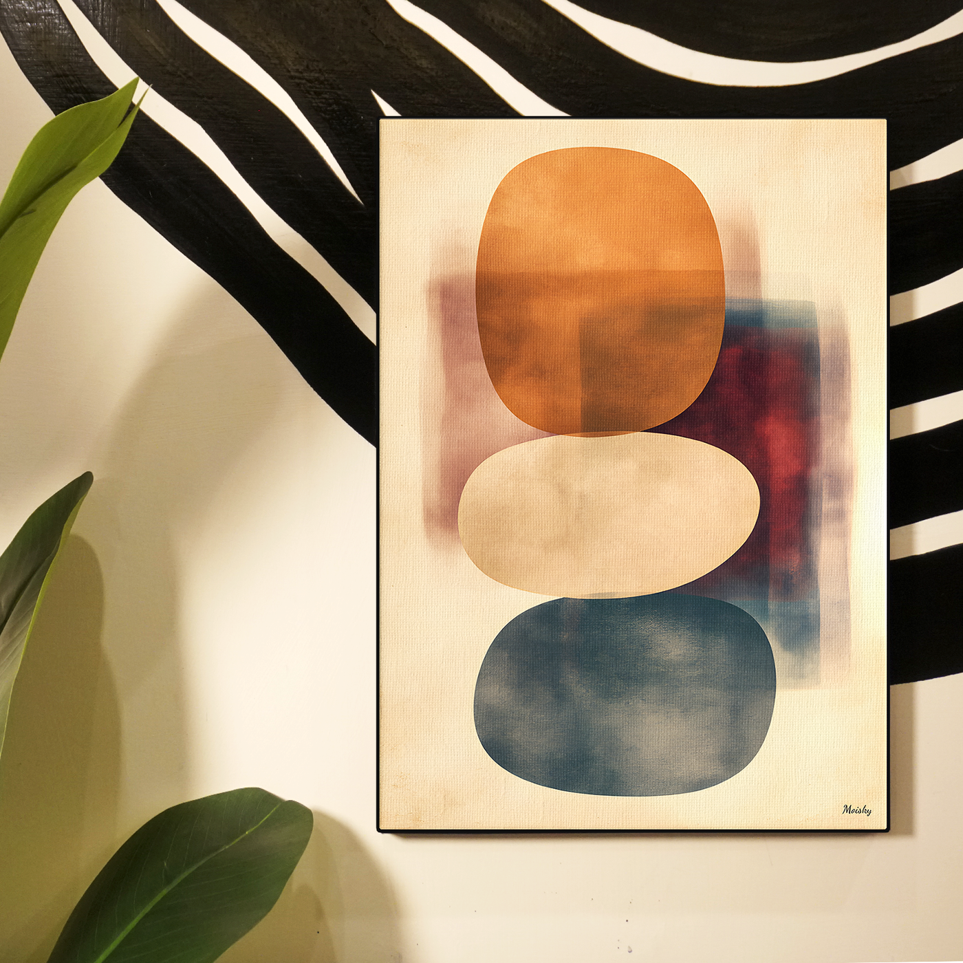 Abstract Balance Stones Orange Poster