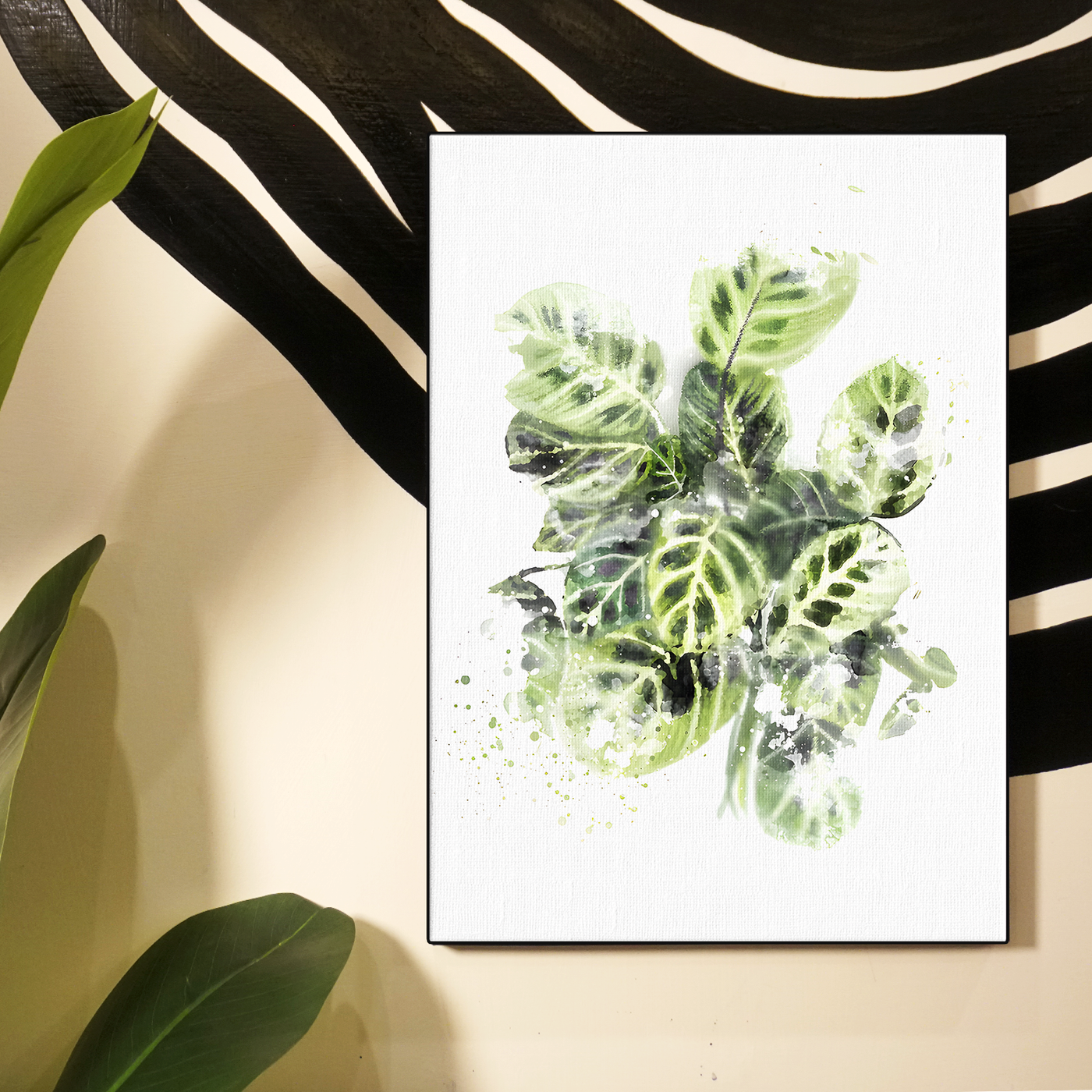 Watercolor Botanical Leaves Dense Green Poster