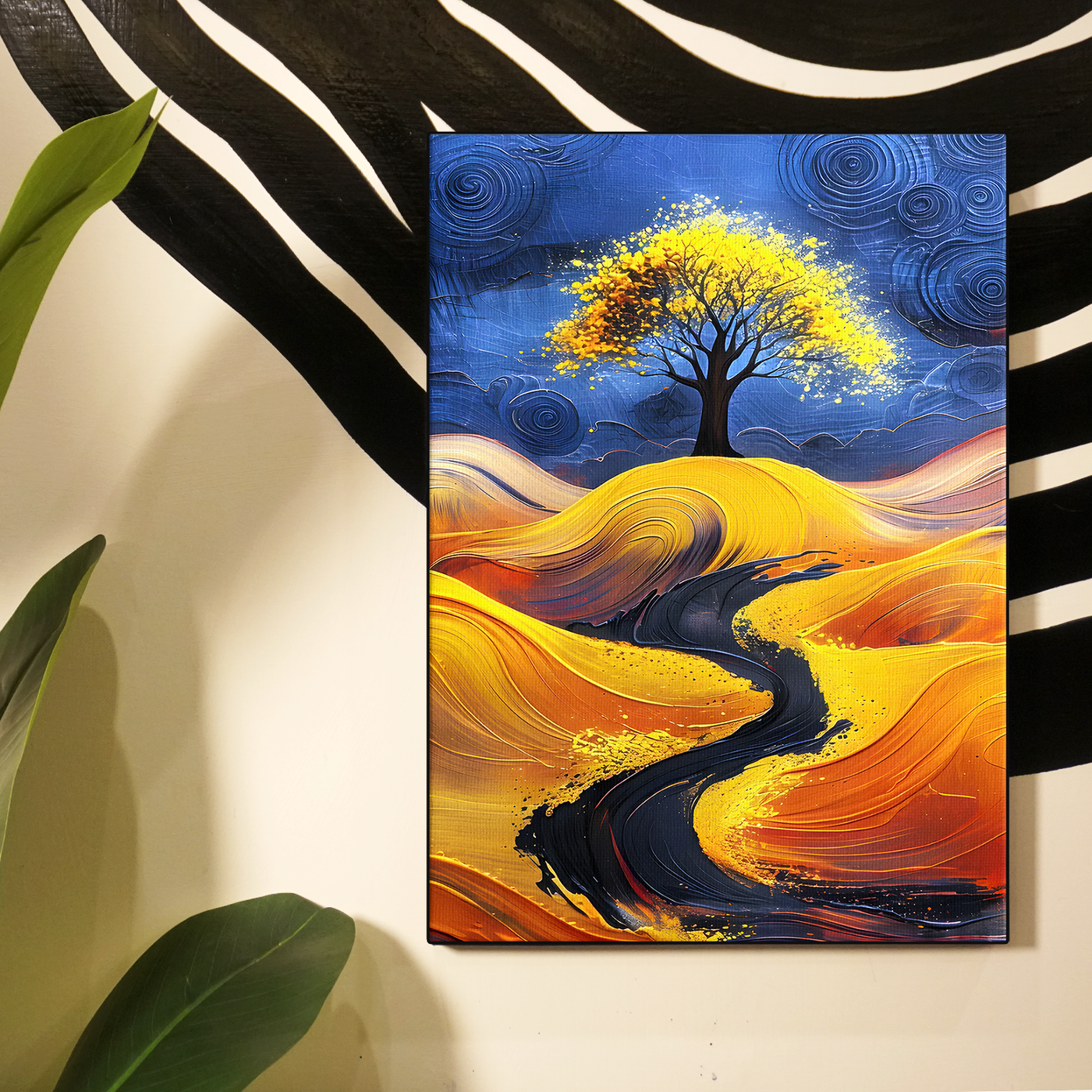 Golden Tree Desert Path Poster