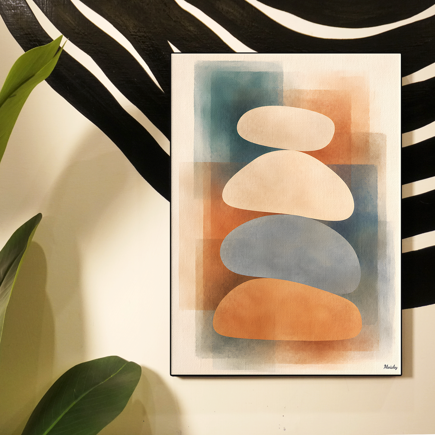 Abstract Balance Stones Teal Poster