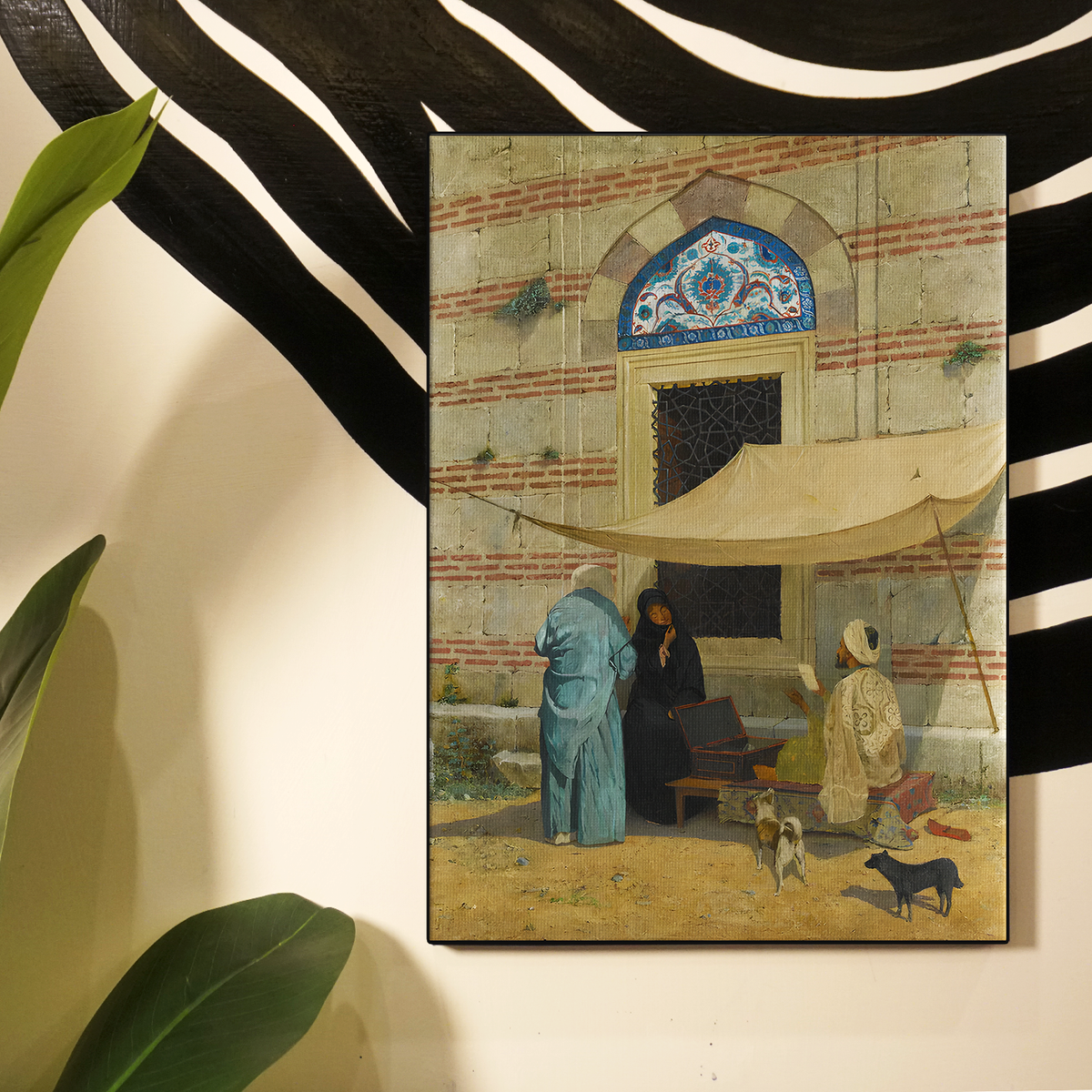 Vintage Market Scene Painting Poster
